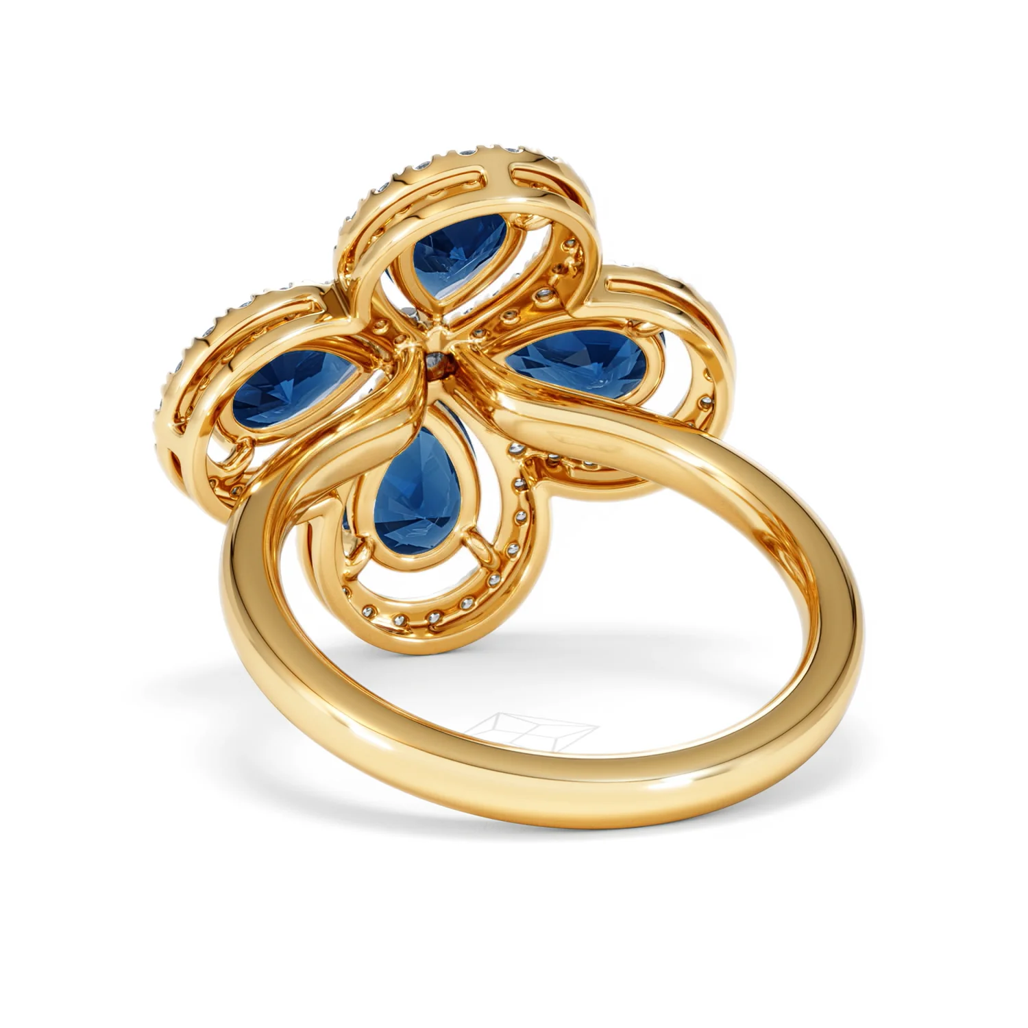 Bloom 3.40ct Lab Sapphire and Lab Diamond Ring in 18K Yellow Gold - Image 53