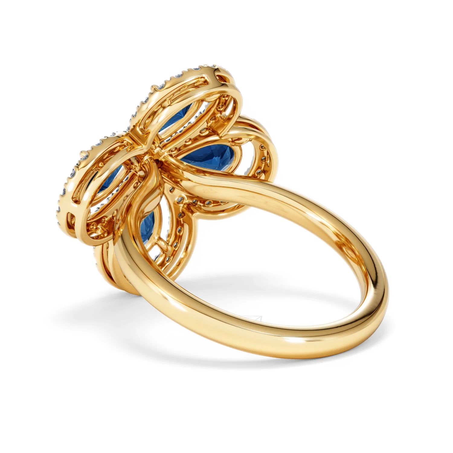 Bloom 3.40ct Lab Sapphire and Lab Diamond Ring in 18K Yellow Gold - Image 58
