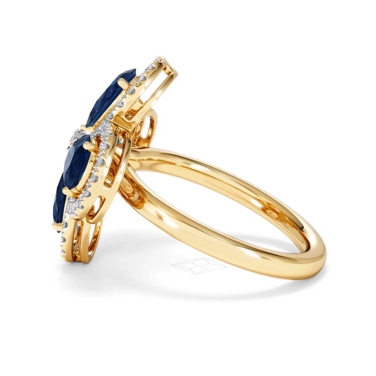 Bloom 3.40ct Lab Sapphire and Lab Diamond Ring in 18K Yellow Gold - Image 67