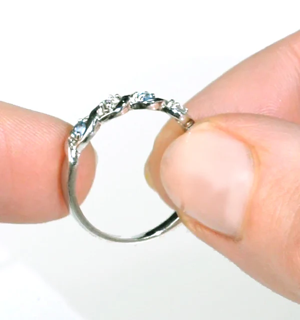 Blue Topaz 0.18CT And Diamond 9K White Gold Ring - Image 4