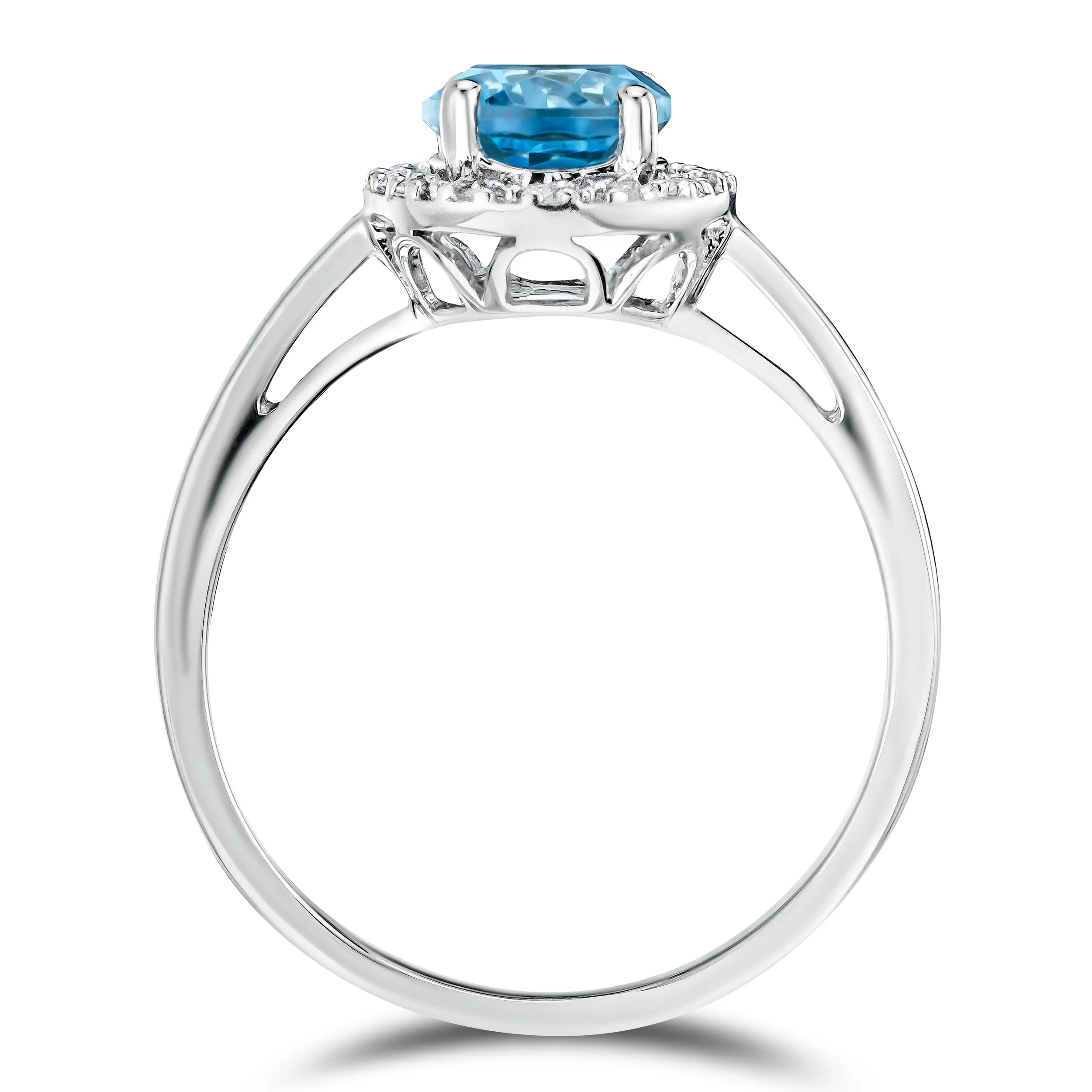 Blue Topaz 1.56CT And Diamond 925 Sterling Silver Ring - Image 2