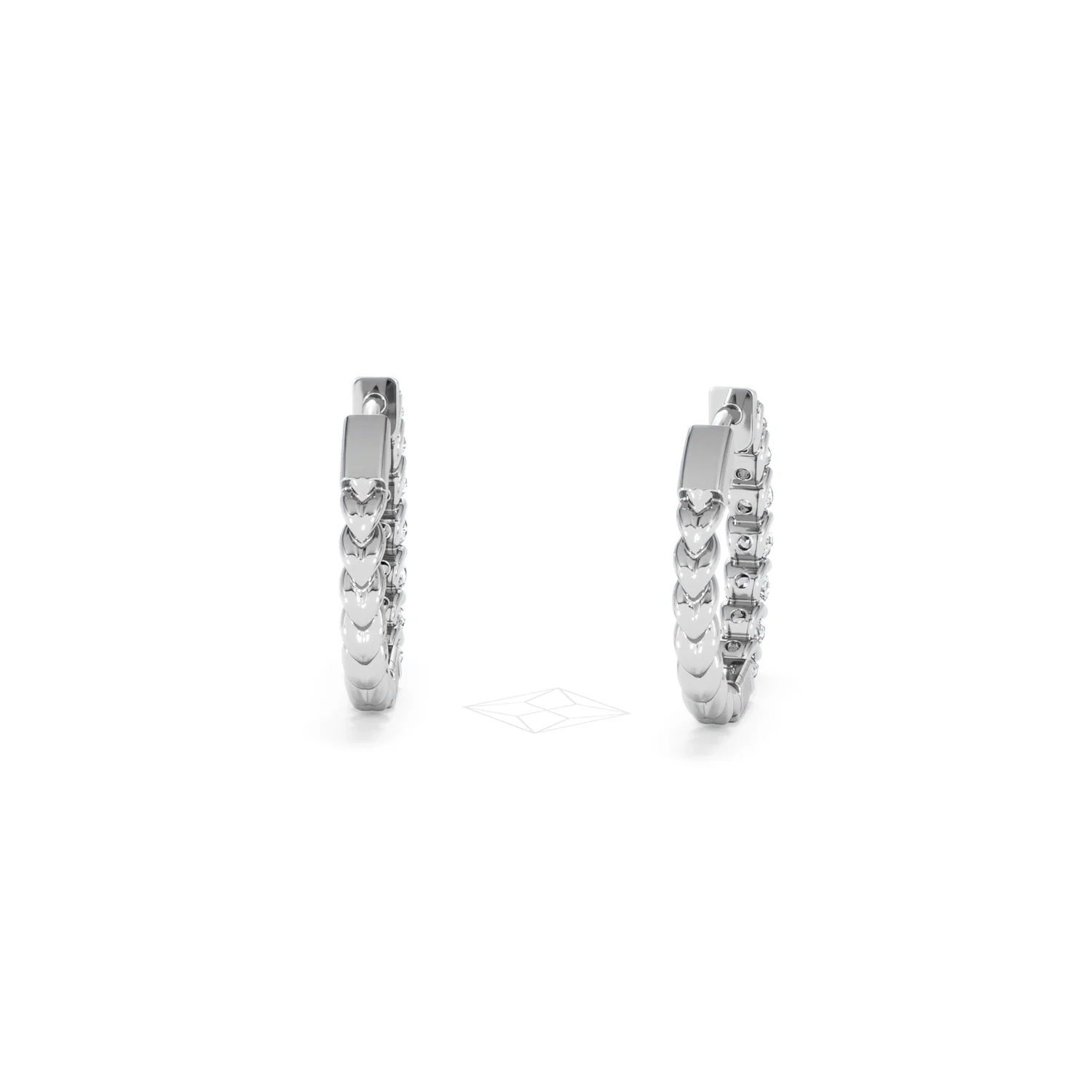 Braided 1.00ct Round Cut Lab Diamond Hoop Earrings in 9K White Gold - Image 47
