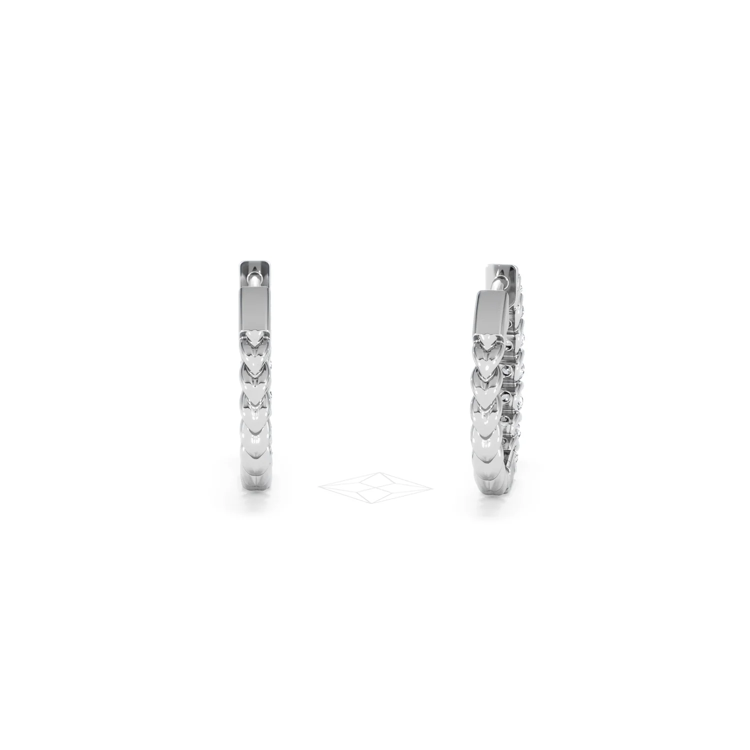 Braided 1.00ct Round Cut Lab Diamond Hoop Earrings in 9K White Gold - Image 48