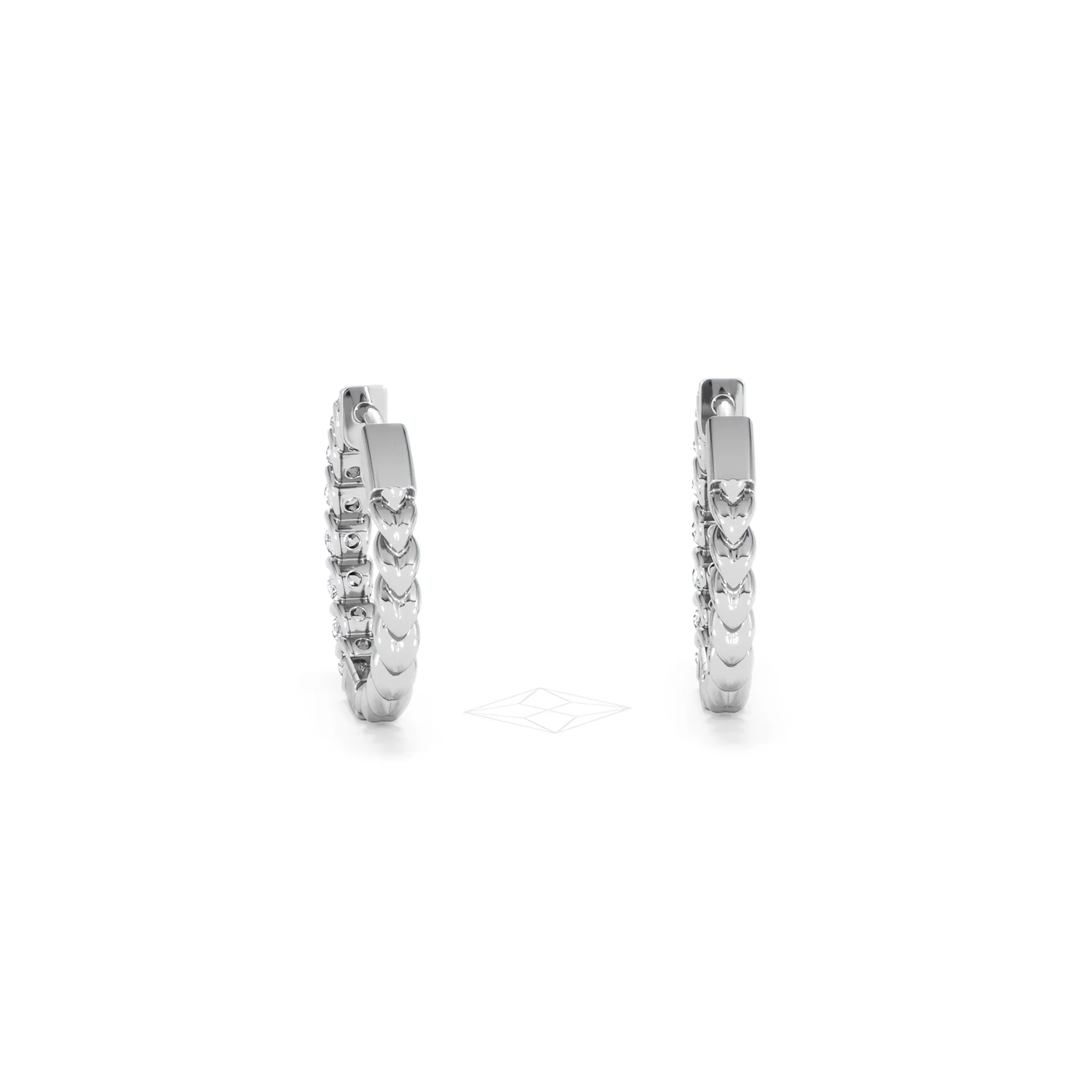 Braided 1.00ct Round Cut Lab Diamond Hoop Earrings in 9K White Gold - Image 50