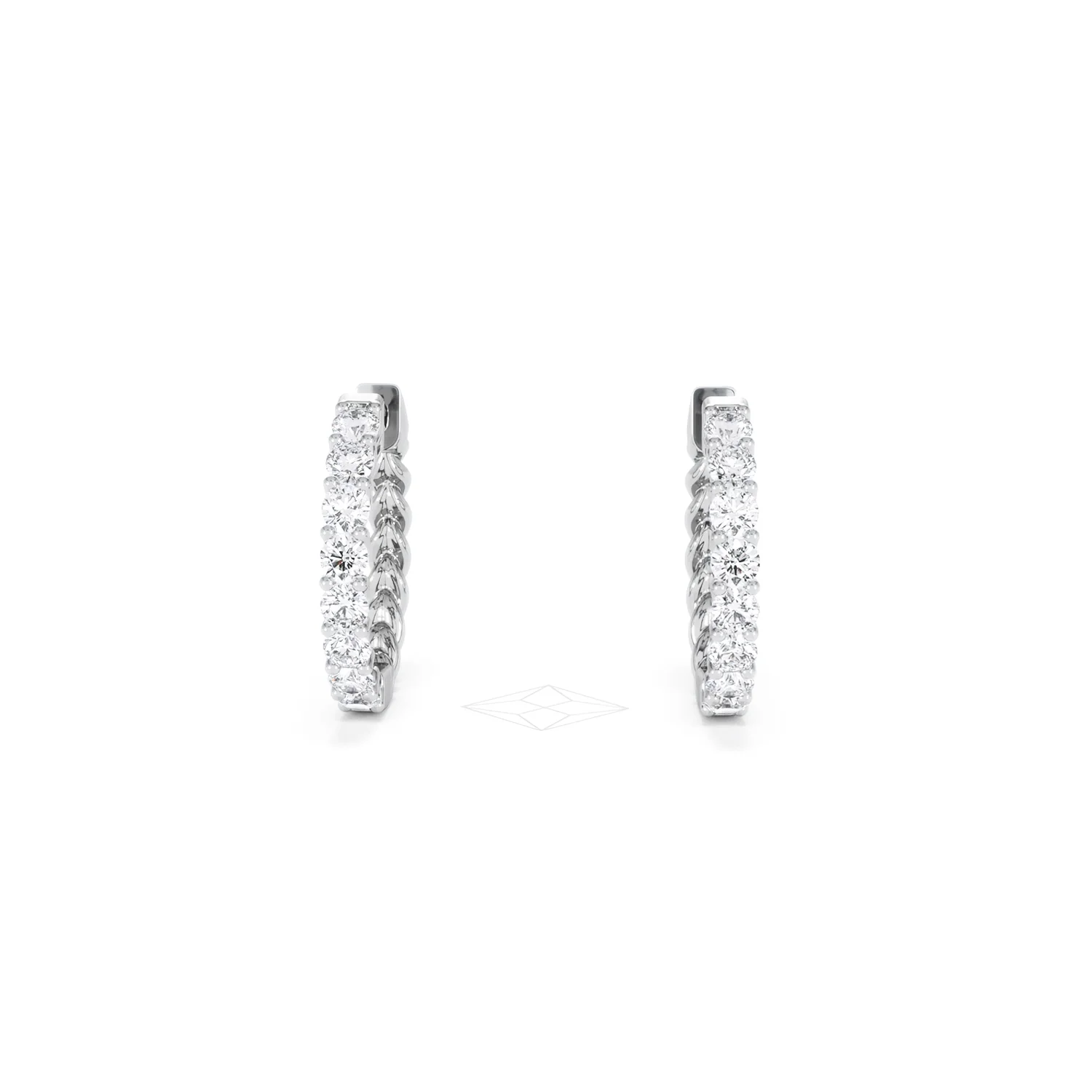 Braided 1.00ct Round Cut Lab Diamond Hoop Earrings in 9K White Gold - Image 88