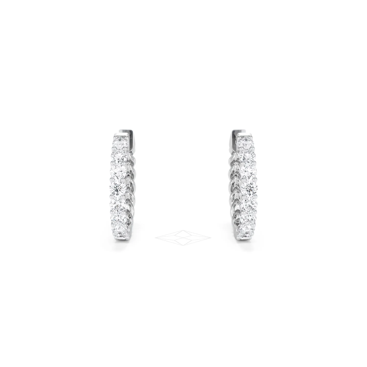 Braided 1.00ct Round Cut Lab Diamond Hoop Earrings in 9K White Gold - Image 9