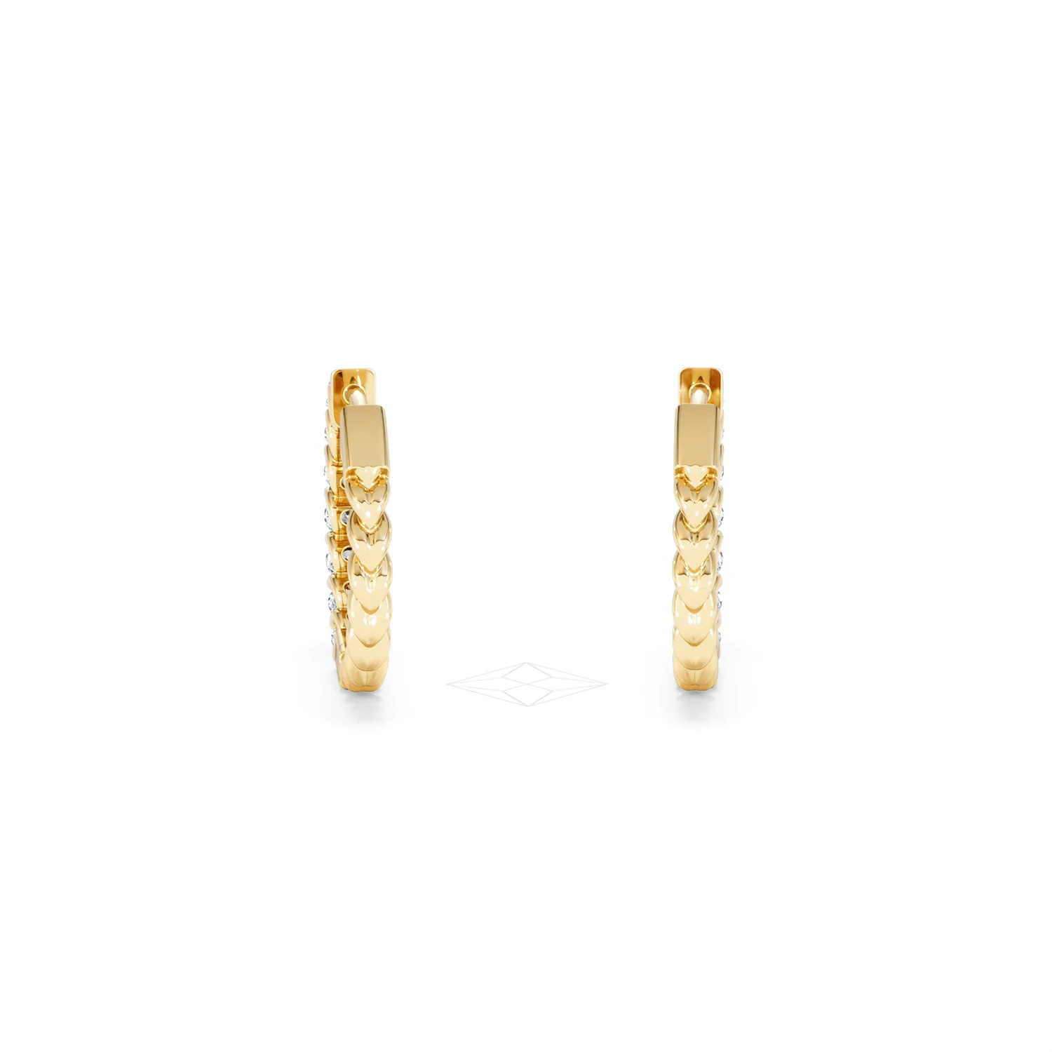 Braided 1.00ct Round Cut Lab Diamond Hoop Earrings in 9K Yellow Gold - Image 49