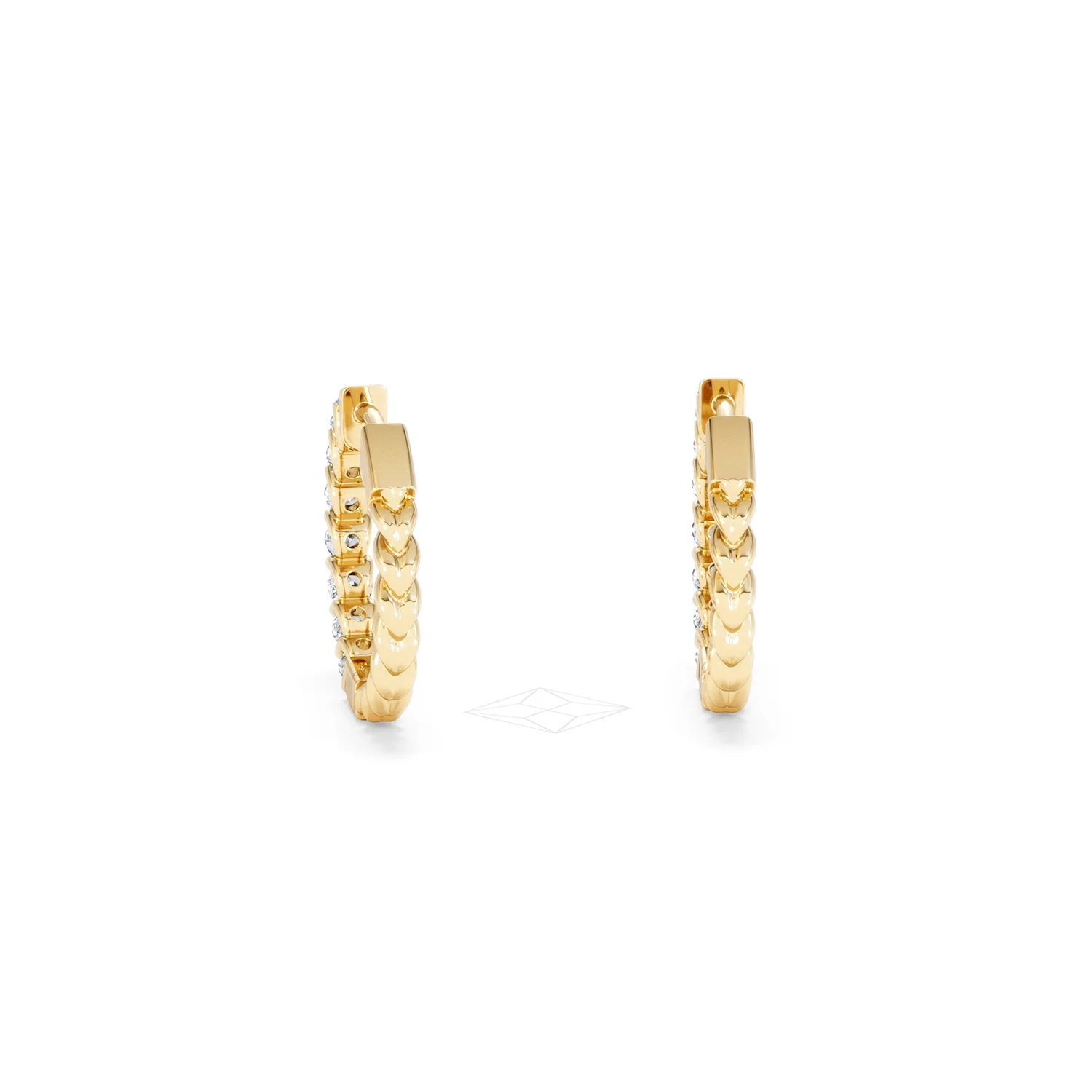 Braided 1.00ct Round Cut Lab Diamond Hoop Earrings in 9K Yellow Gold - Image 50