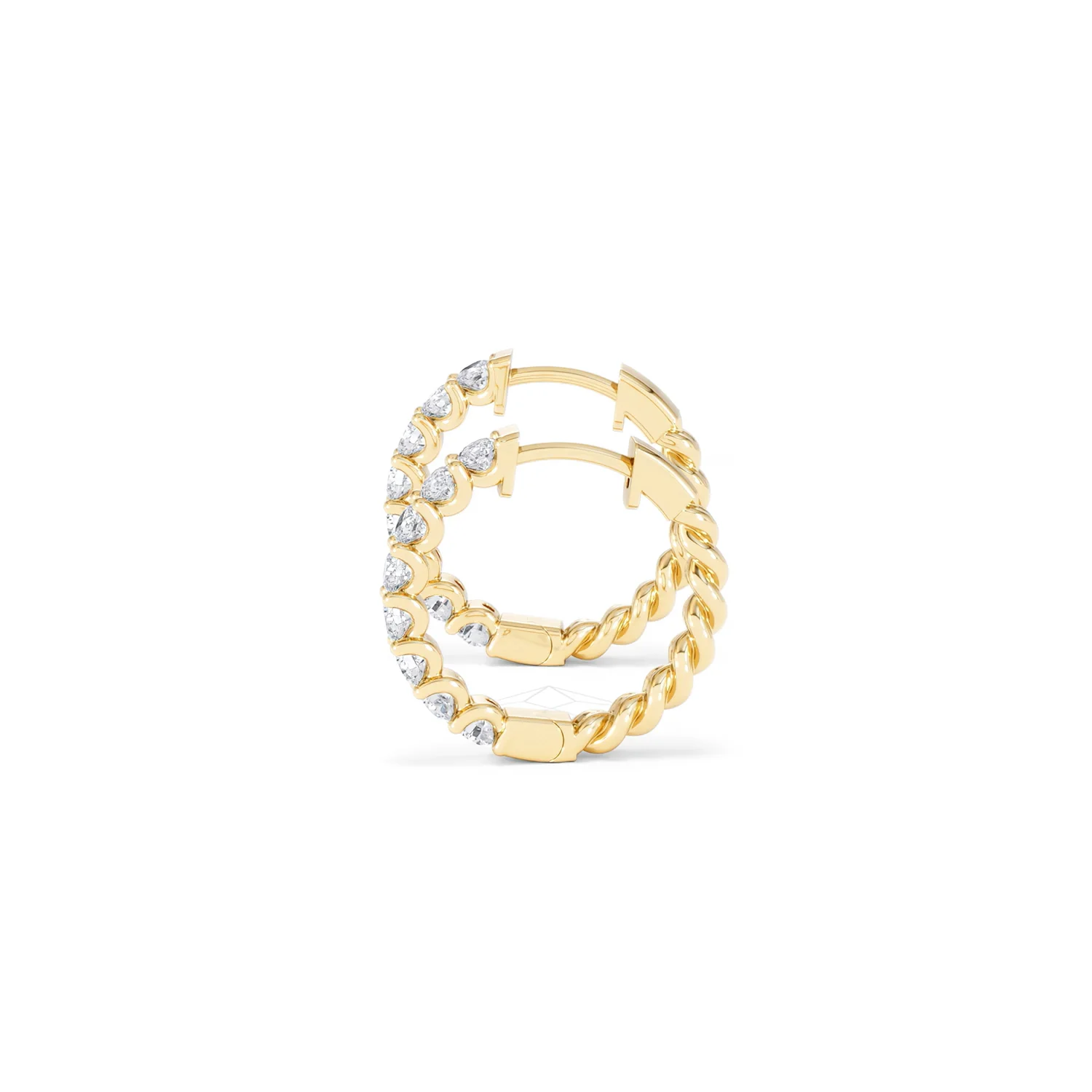 Braided 1.00ct Round Cut Lab Diamond Hoop Earrings in 9K Yellow Gold - Image 69