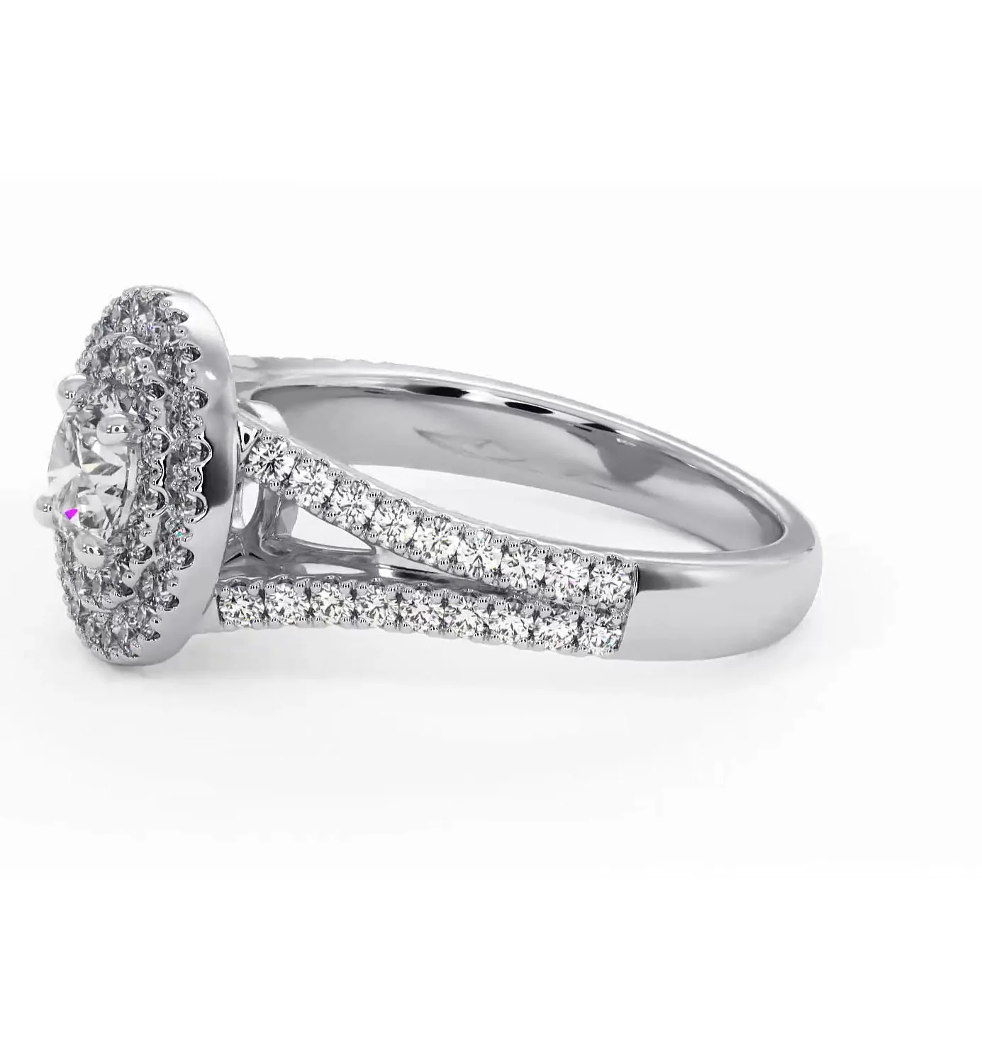 Camilla Diamond Halo Engagement Ring 18K White Gold 1.15ct G/SI2 - Image 103
