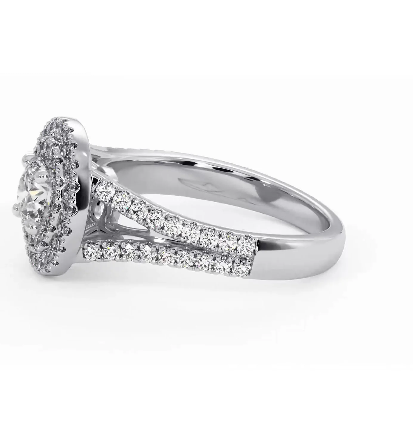 Camilla Diamond Halo Engagement Ring 18K White Gold 1.15ct G/SI2 - Image 104