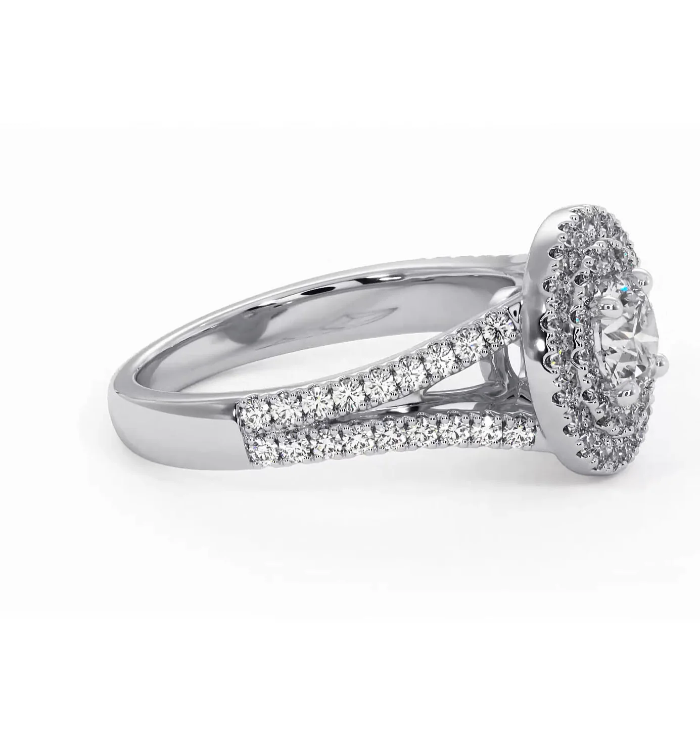 Camilla Diamond Halo Engagement Ring 18K White Gold 1.15ct G/SI2 - Image 153