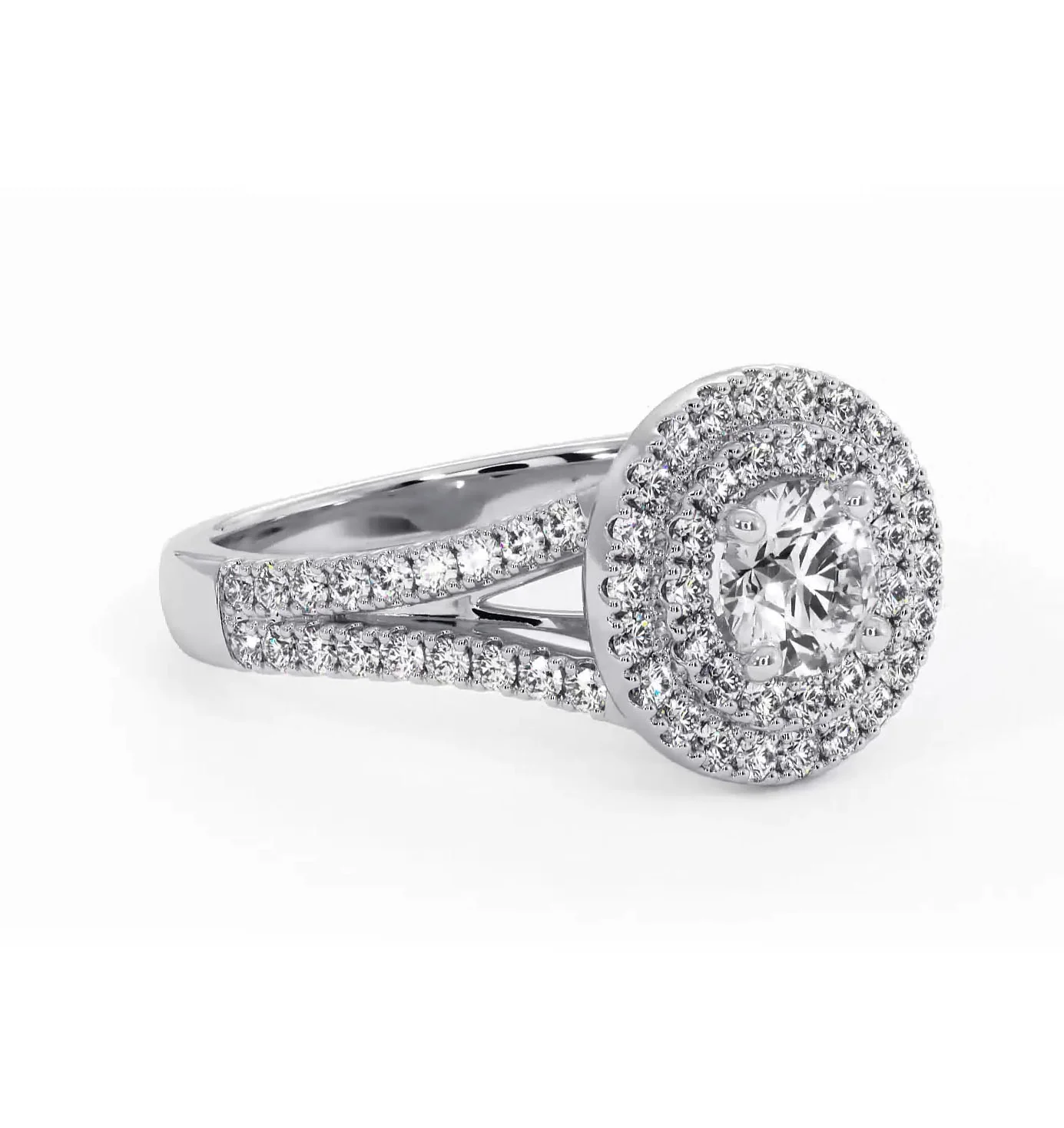 Camilla Diamond Halo Engagement Ring 18K White Gold 1.15ct G/SI2 - Image 160