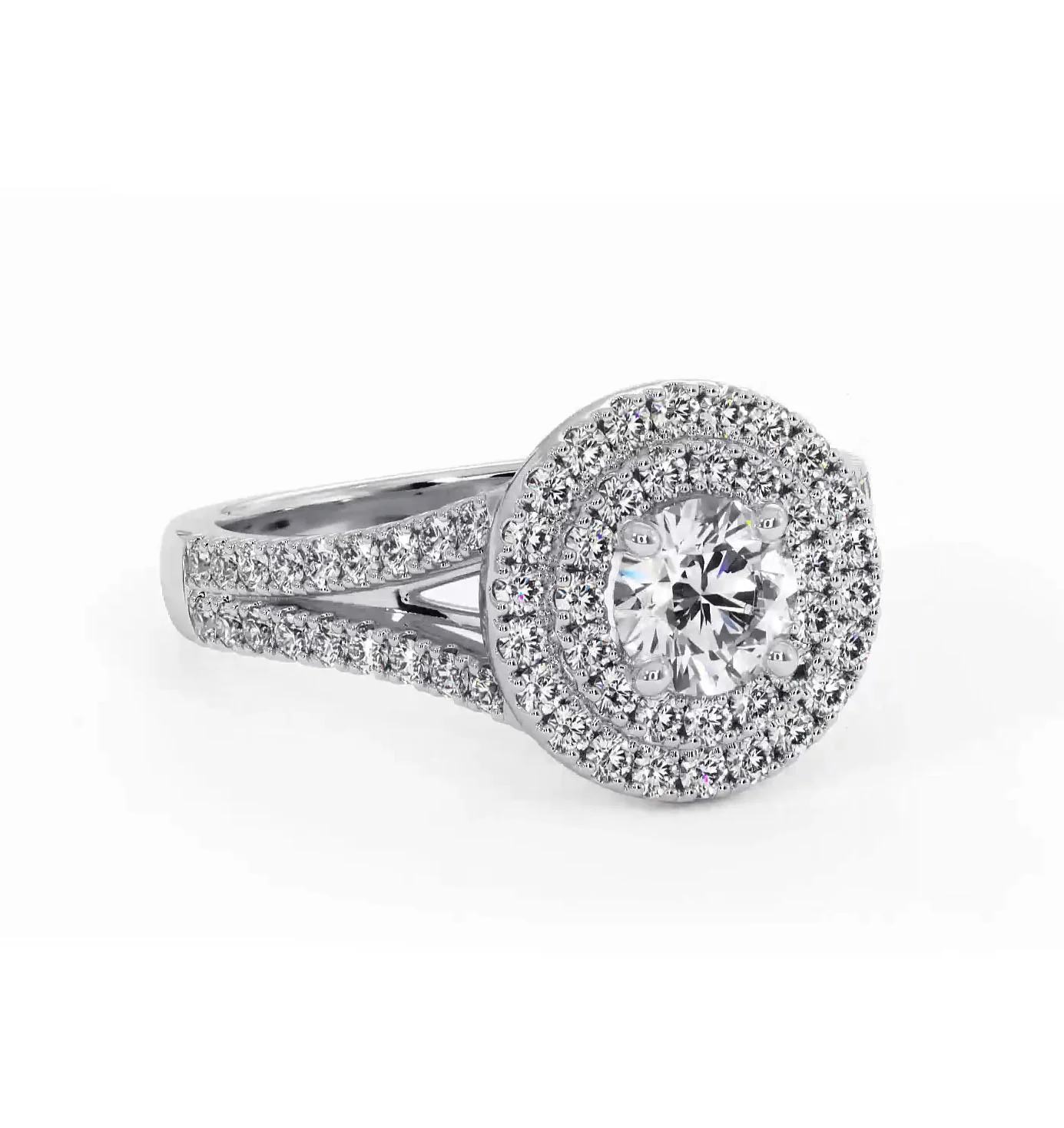 Camilla Diamond Halo Engagement Ring 18K White Gold 1.15ct G/SI2 - Image 163