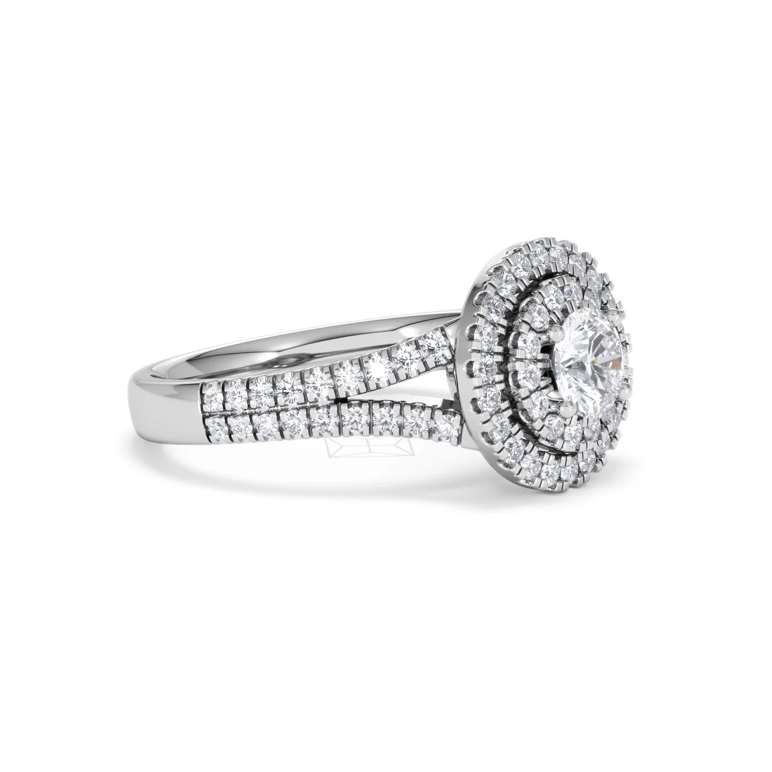 Camilla Diamond Halo Engagement Ring 18K White Gold 1.15ct G/SI2 - Image 19