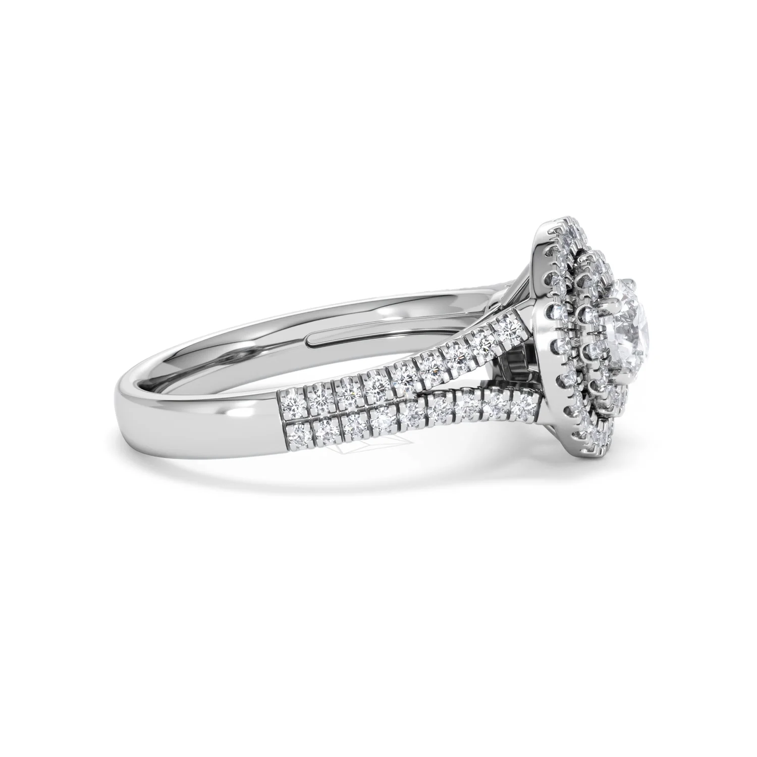 Camilla Diamond Halo Engagement Ring 18K White Gold 1.15ct G/SI2 - Image 25
