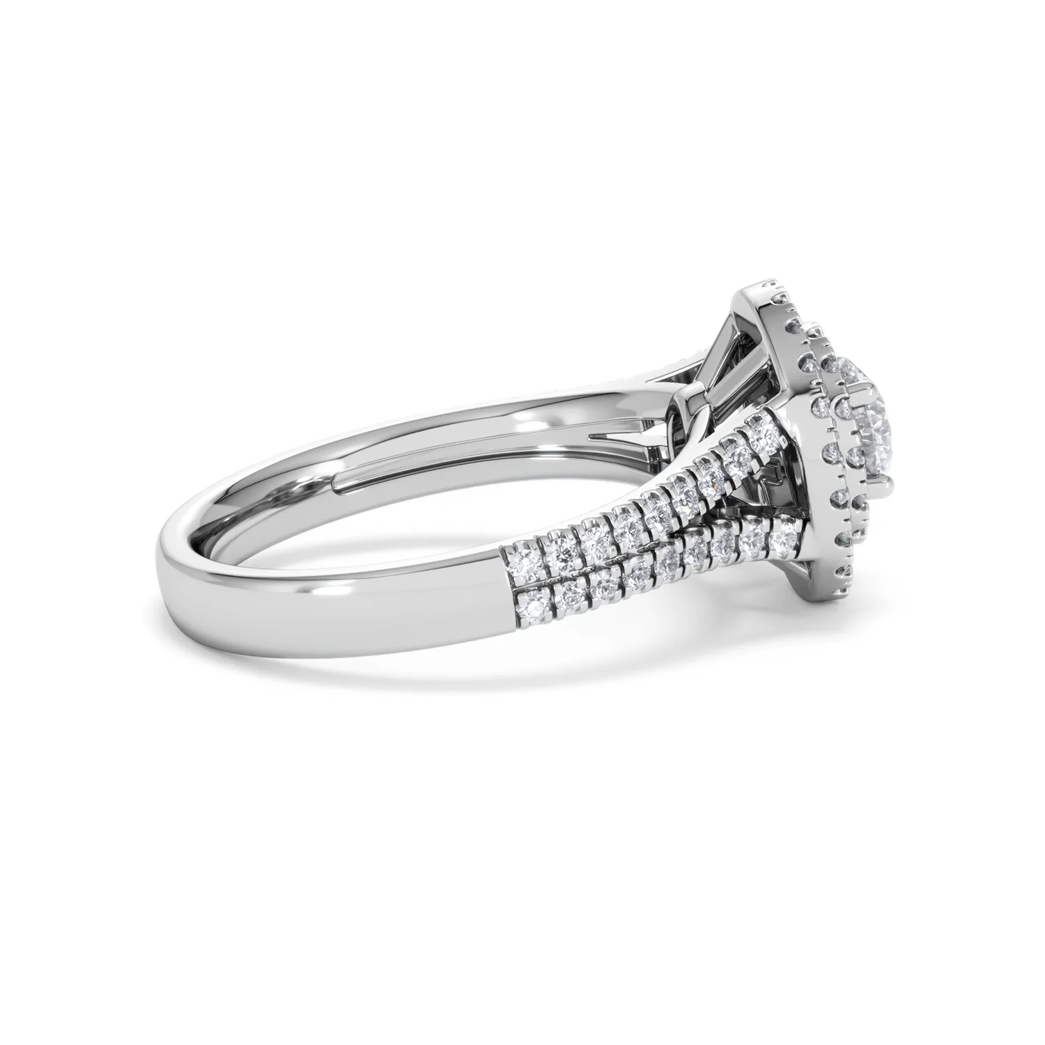 Camilla Diamond Halo Engagement Ring 18K White Gold 1.15ct G/SI2 - Image 30