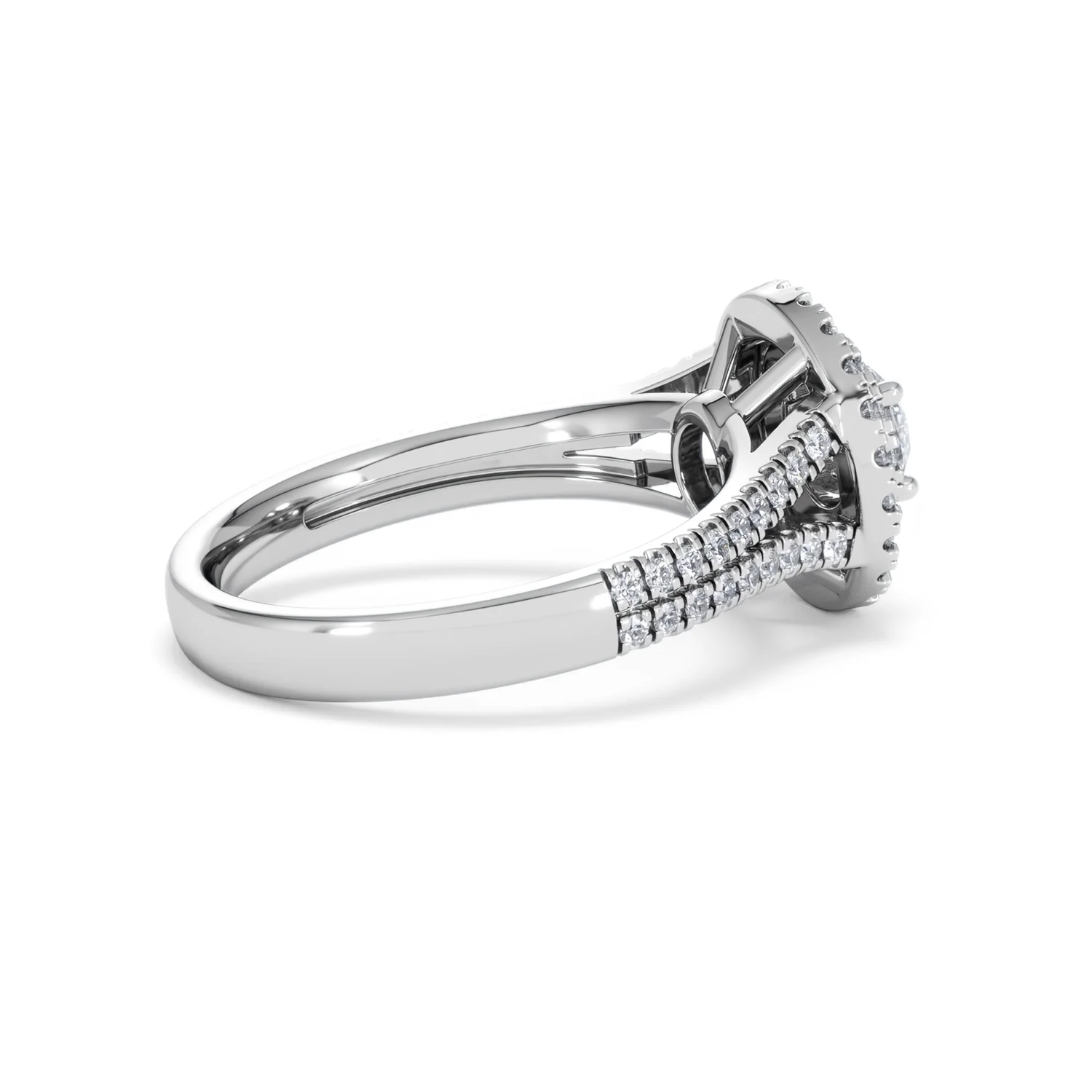 Camilla Diamond Halo Engagement Ring 18K White Gold 1.15ct G/SI2 - Image 33