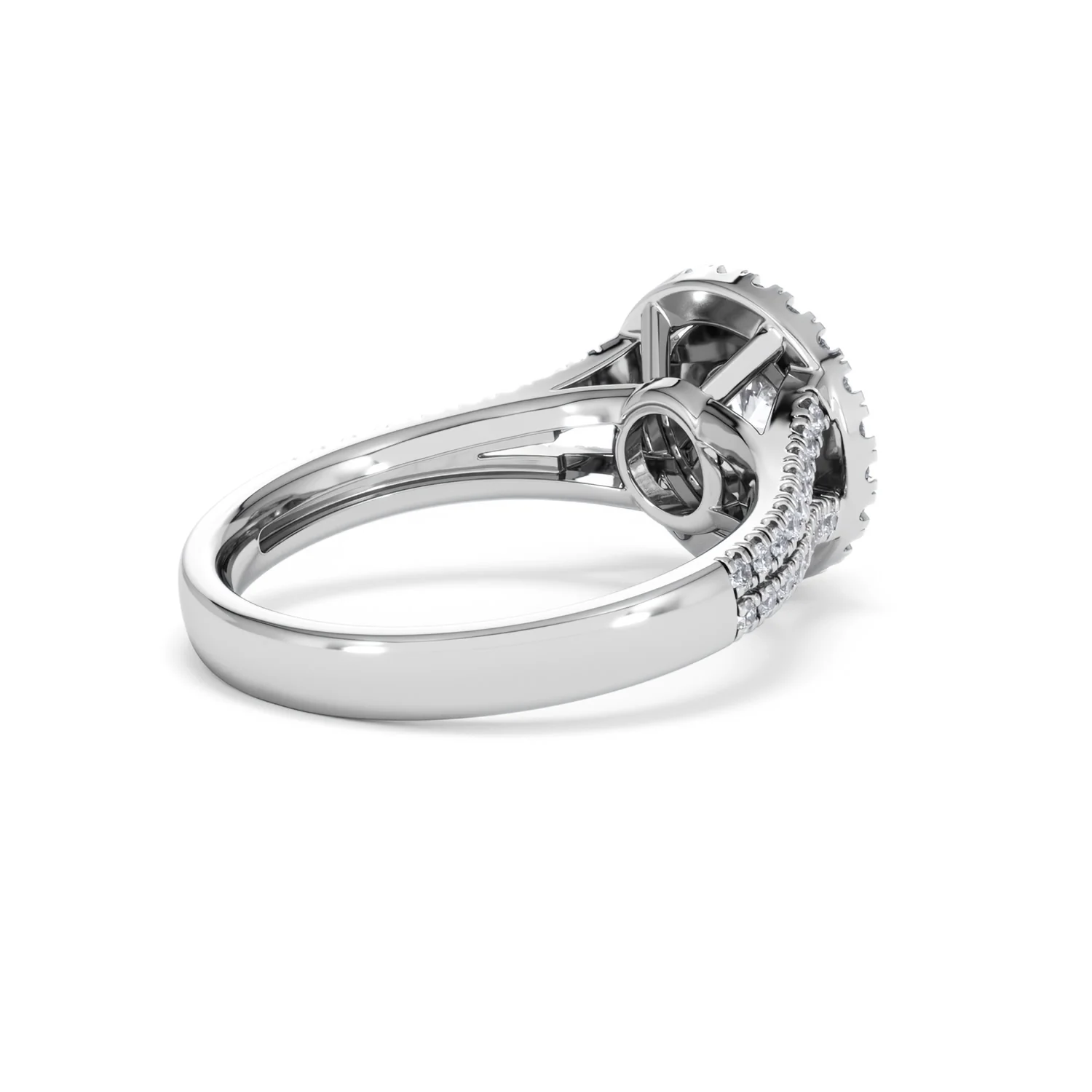 Camilla Diamond Halo Engagement Ring 18K White Gold 1.15ct G/SI2 - Image 38