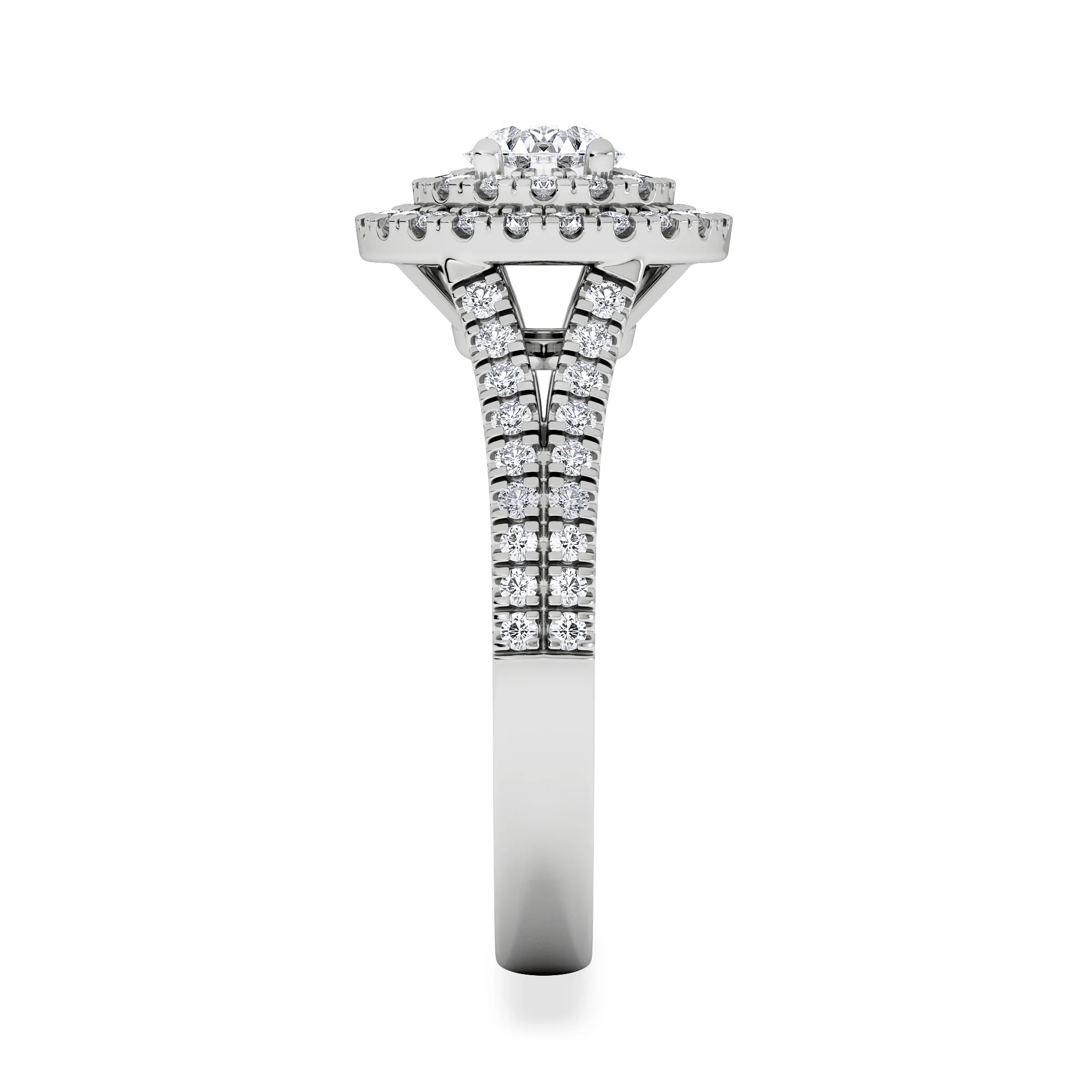 Camilla Diamond Halo Engagement Ring 18K White Gold 1.15ct G/SI2 - Image 5