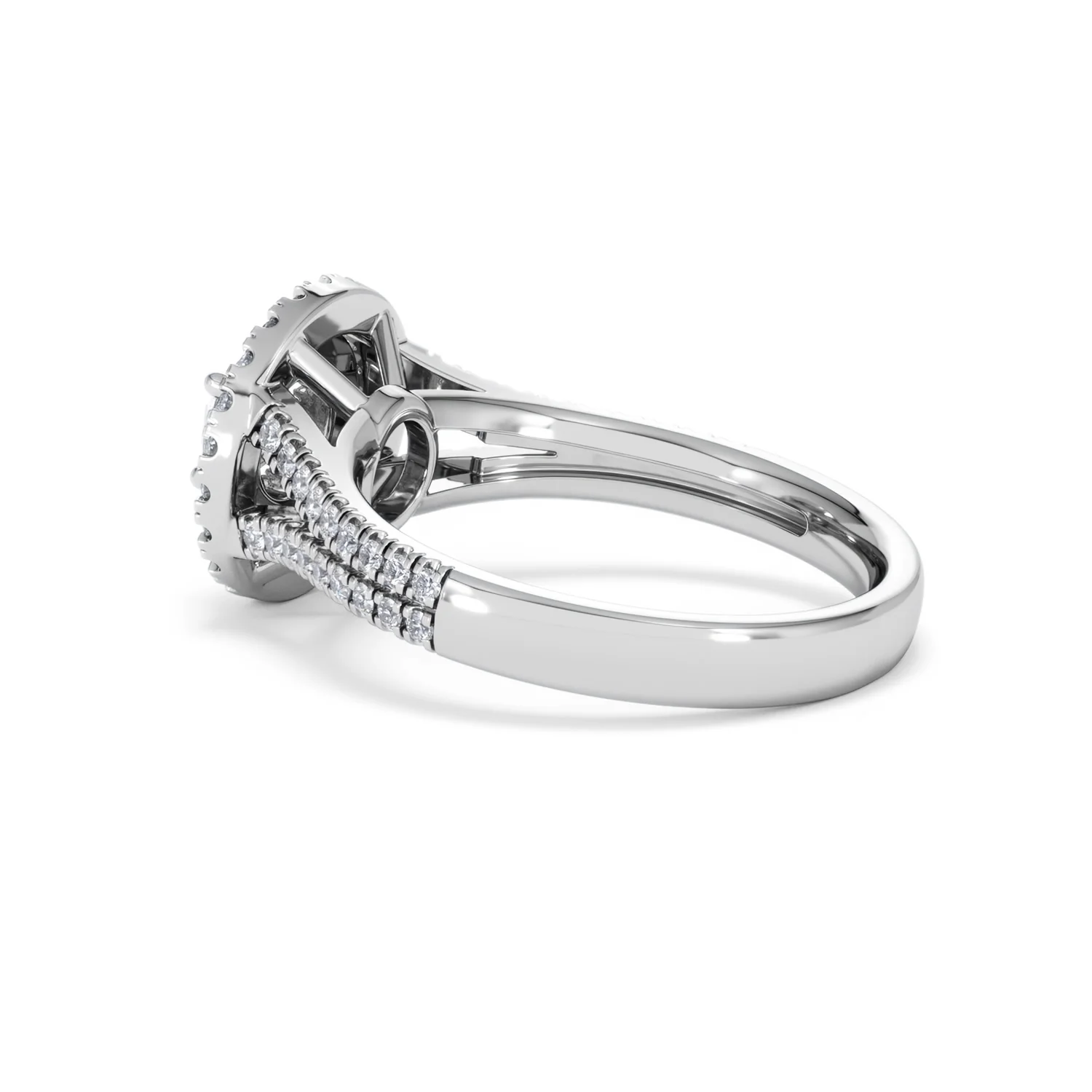 Camilla Diamond Halo Engagement Ring 18K White Gold 1.15ct G/SI2 - Image 61