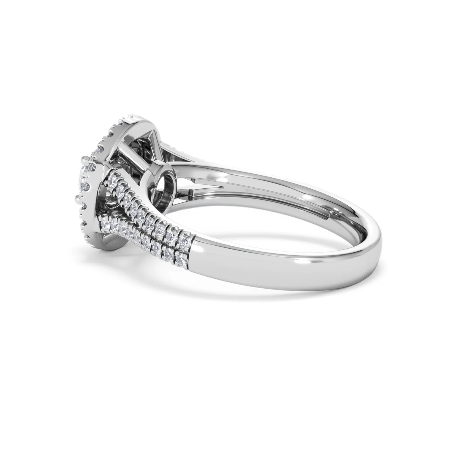 Camilla Diamond Halo Engagement Ring 18K White Gold 1.15ct G/SI2 - Image 62