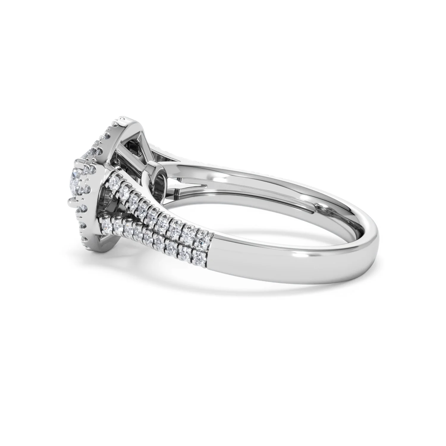 Camilla Diamond Halo Engagement Ring 18K White Gold 1.15ct G/SI2 - Image 64