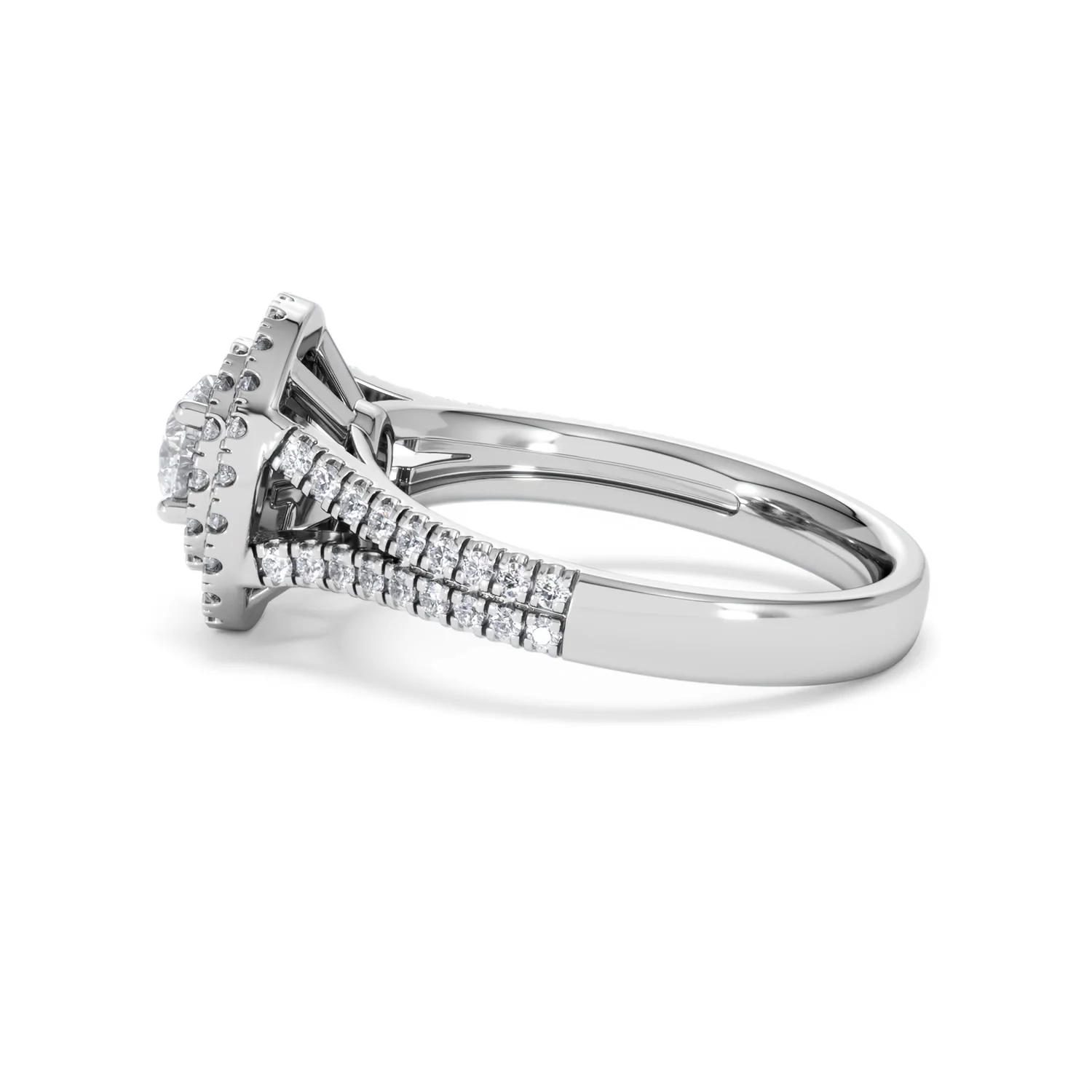 Camilla Diamond Halo Engagement Ring 18K White Gold 1.15ct G/SI2 - Image 66
