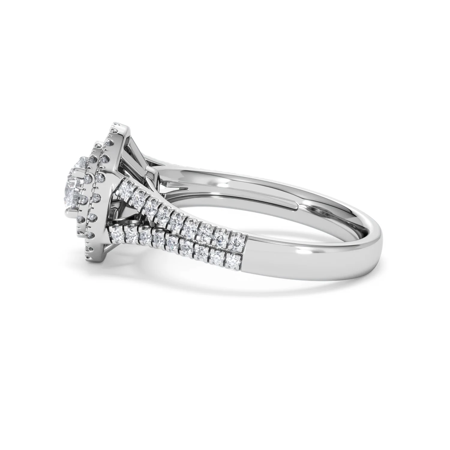 Camilla Diamond Halo Engagement Ring 18K White Gold 1.15ct G/SI2 - Image 67
