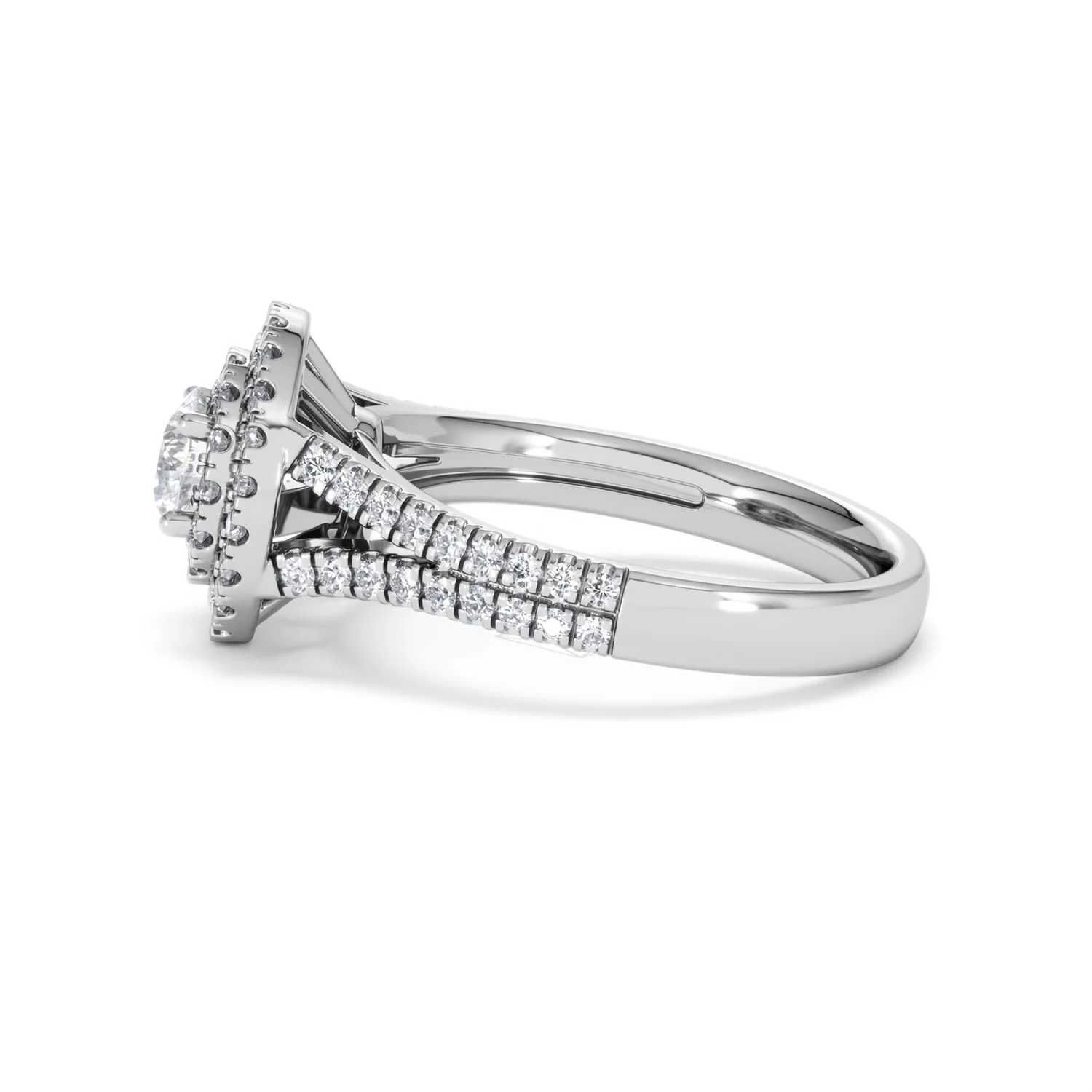 Camilla Diamond Halo Engagement Ring 18K White Gold 1.15ct G/SI2 - Image 68