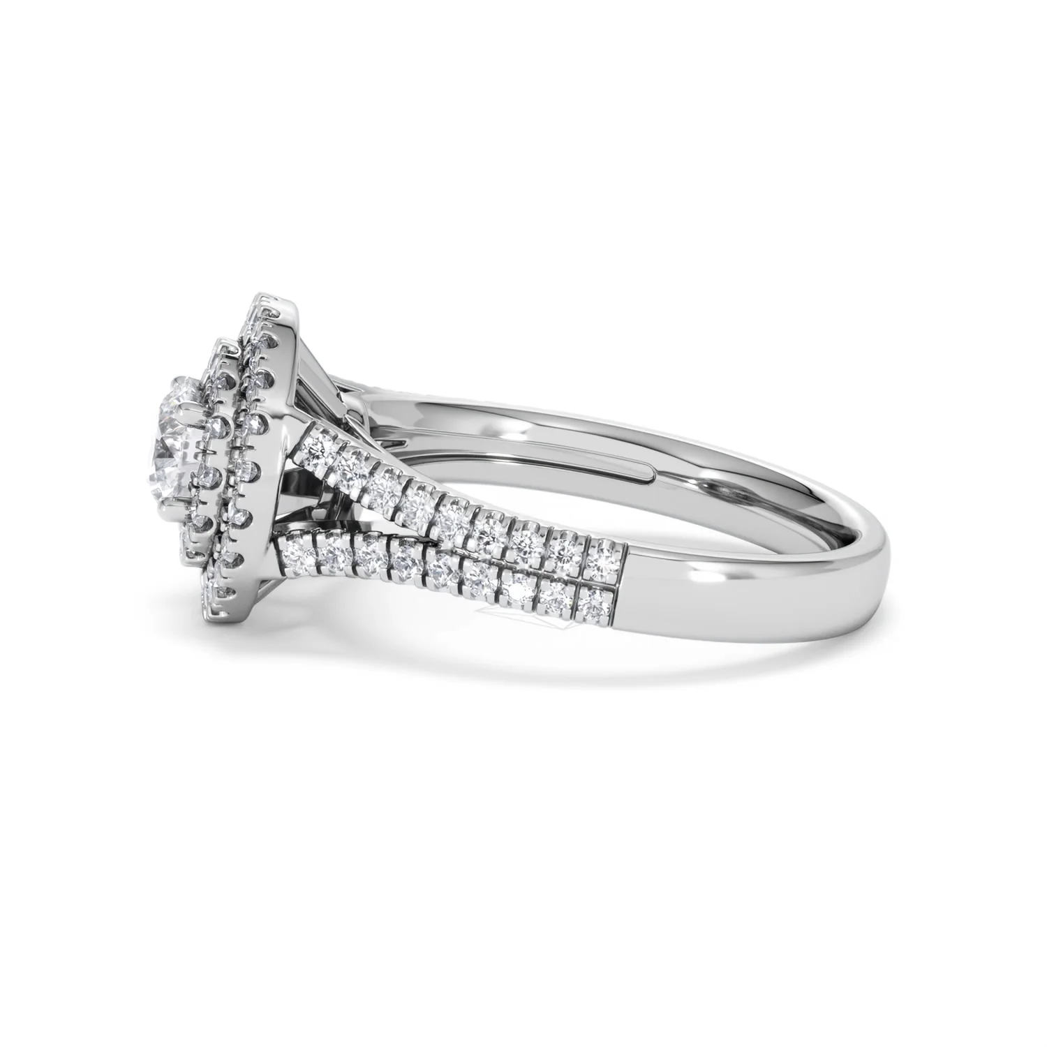 Camilla Diamond Halo Engagement Ring 18K White Gold 1.15ct G/SI2 - Image 69