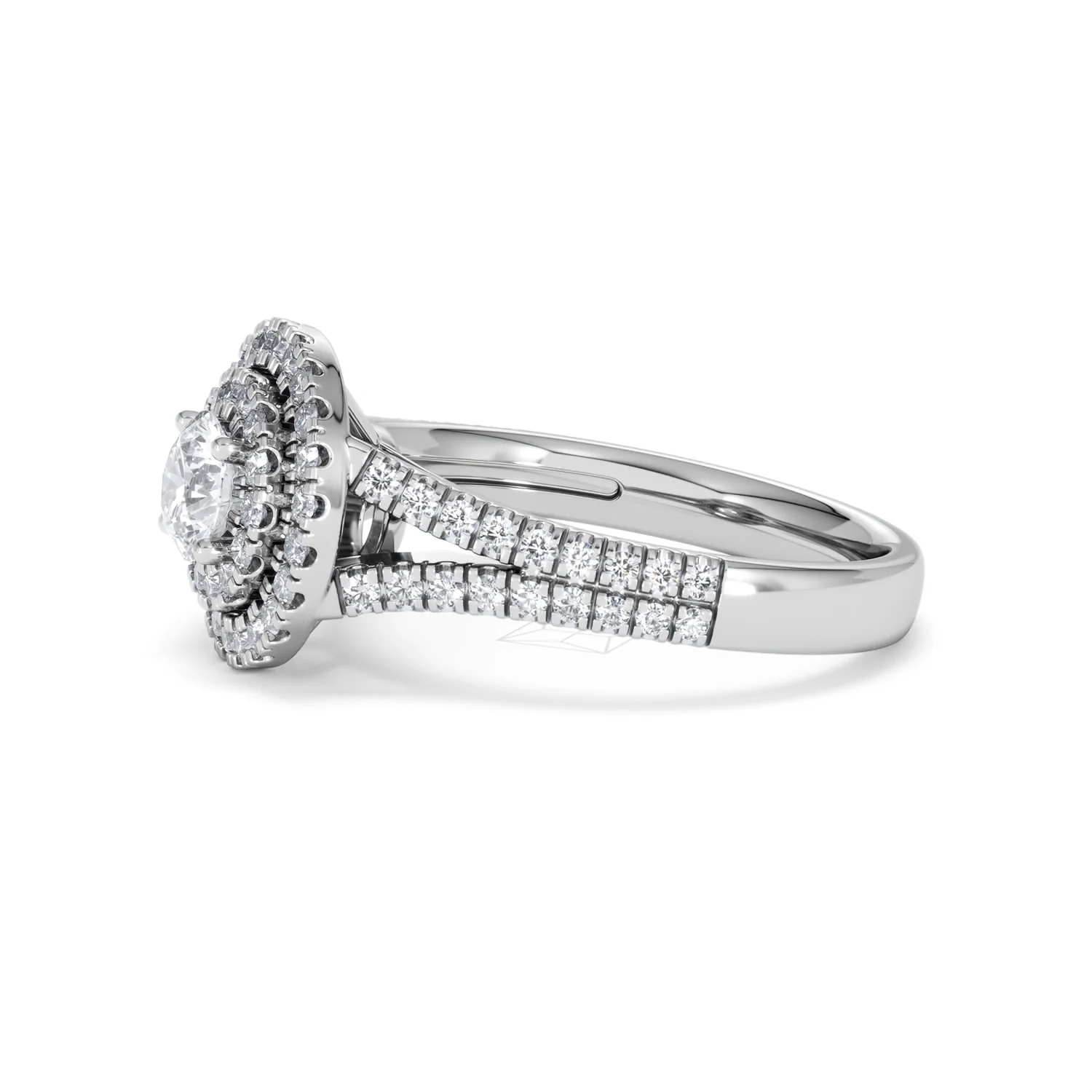 Camilla Diamond Halo Engagement Ring 18K White Gold 1.15ct G/SI2 - Image 72