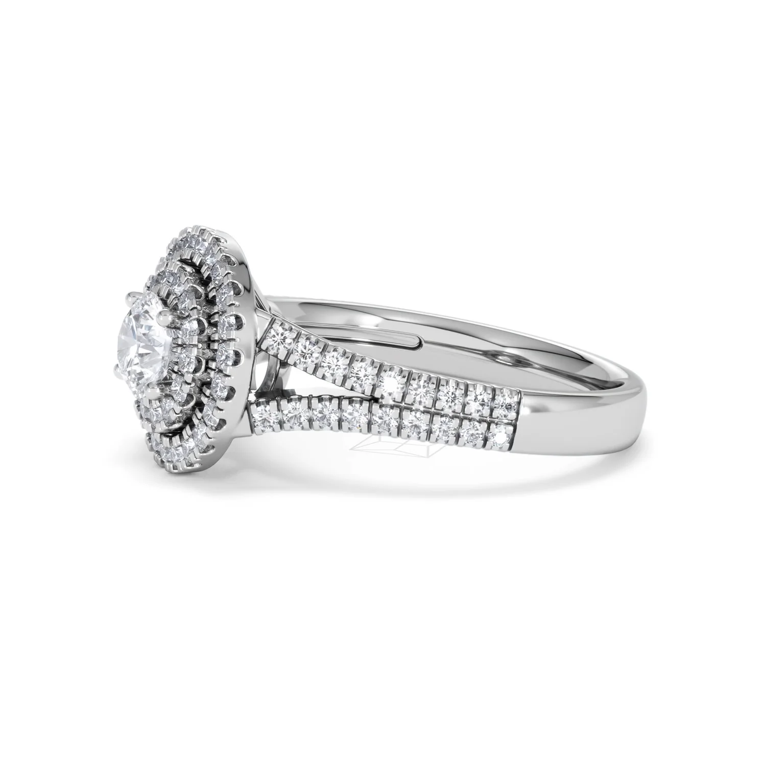 Camilla Diamond Halo Engagement Ring 18K White Gold 1.15ct G/SI2 - Image 73
