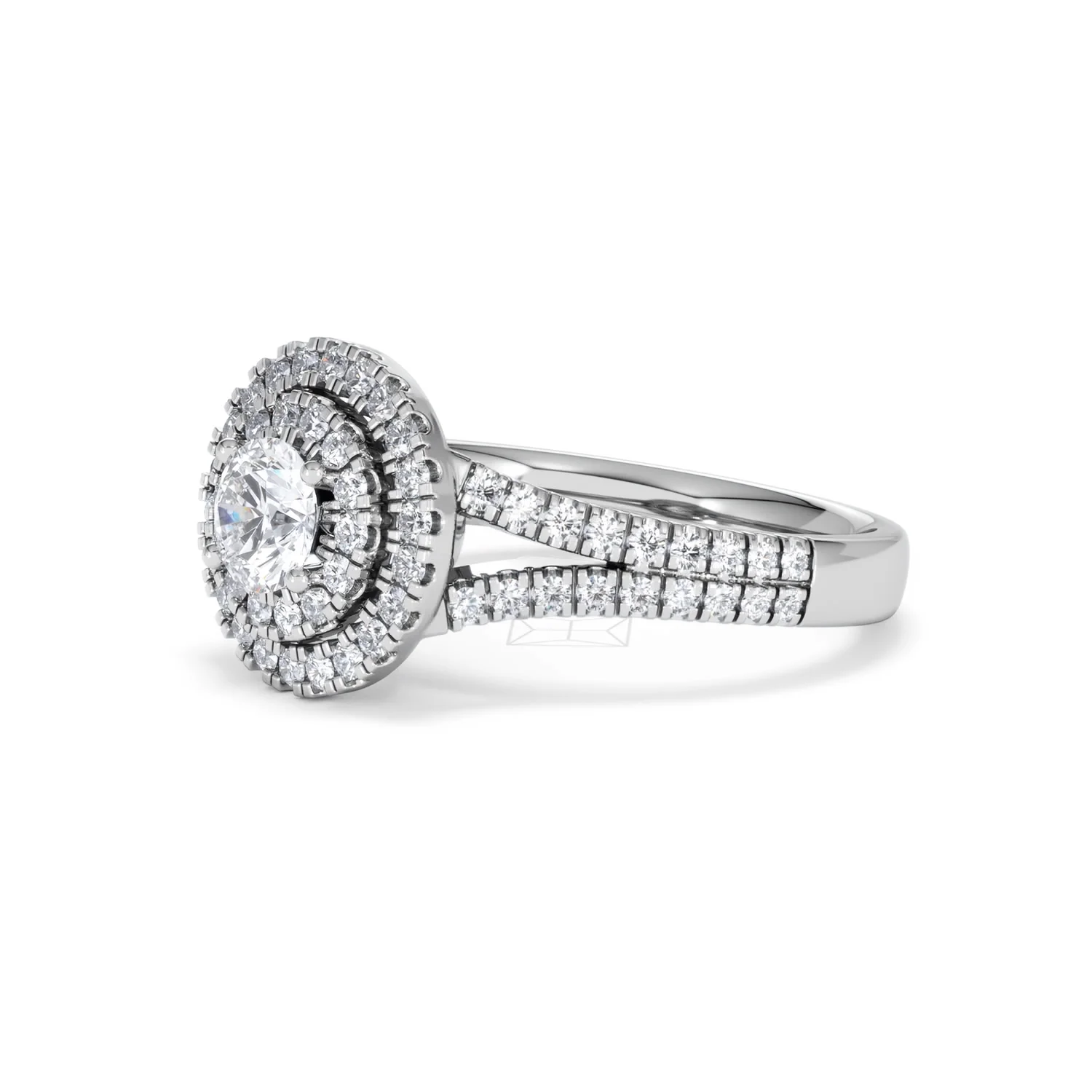 Camilla Diamond Halo Engagement Ring 18K White Gold 1.15ct G/SI2 - Image 77