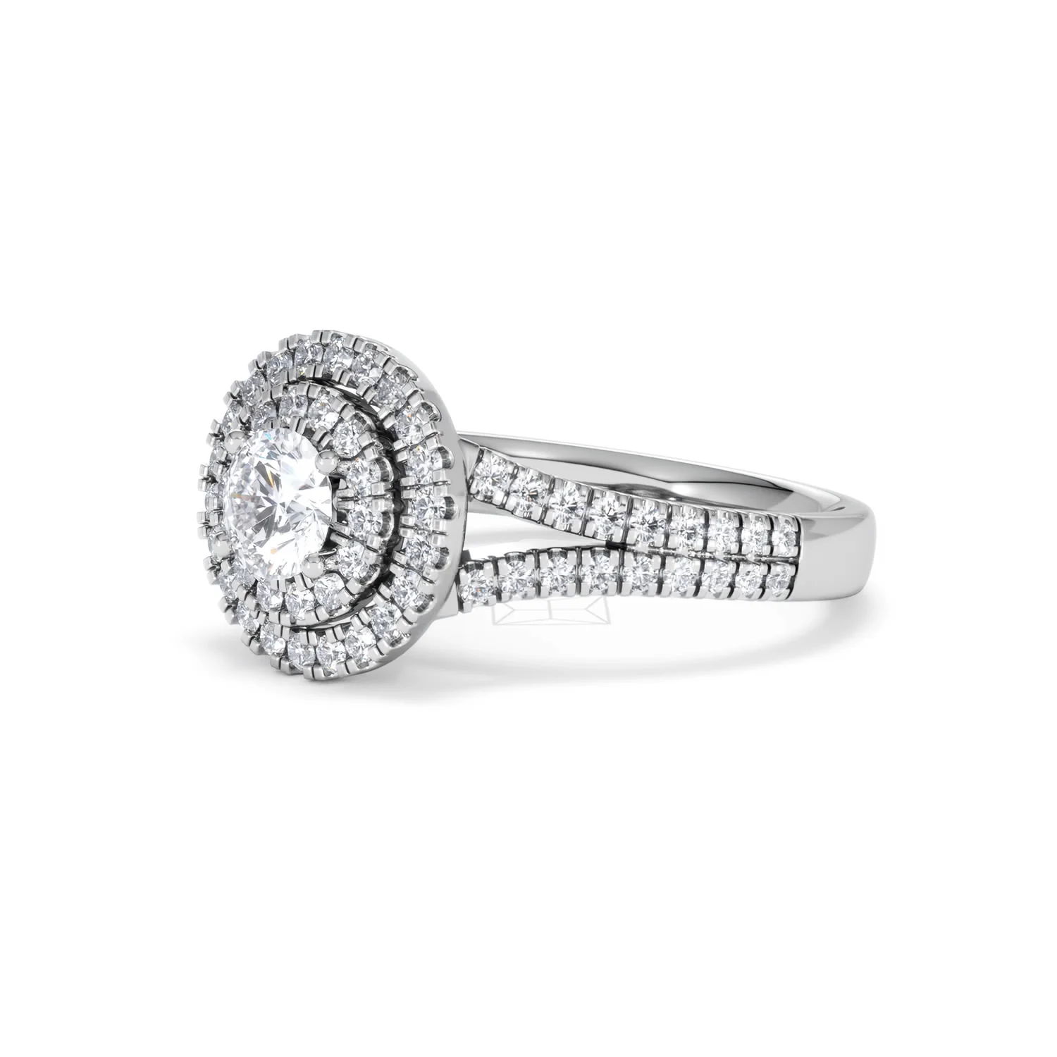Camilla Diamond Halo Engagement Ring 18K White Gold 1.15ct G/SI2 - Image 78