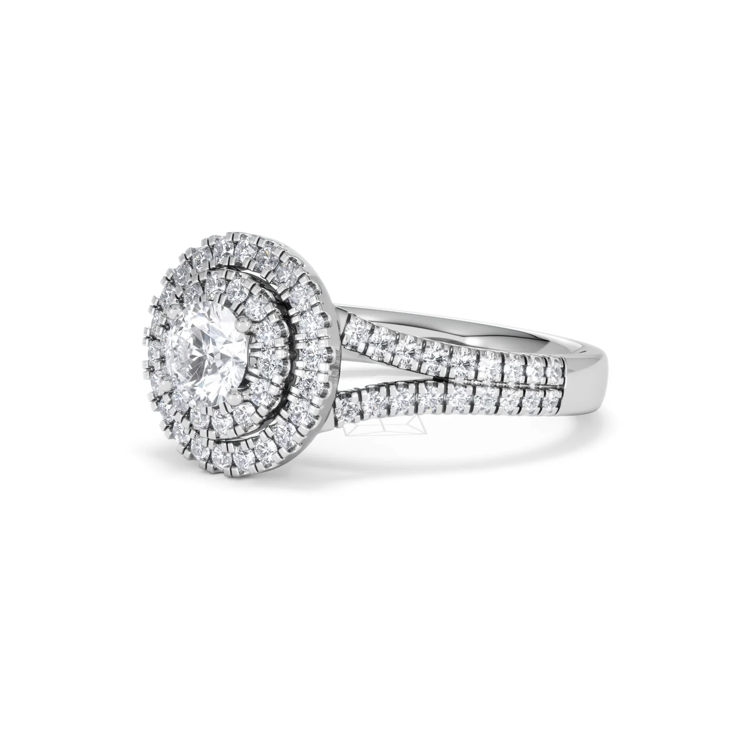 Camilla Diamond Halo Engagement Ring 18K White Gold 1.15ct G/SI2 - Image 79