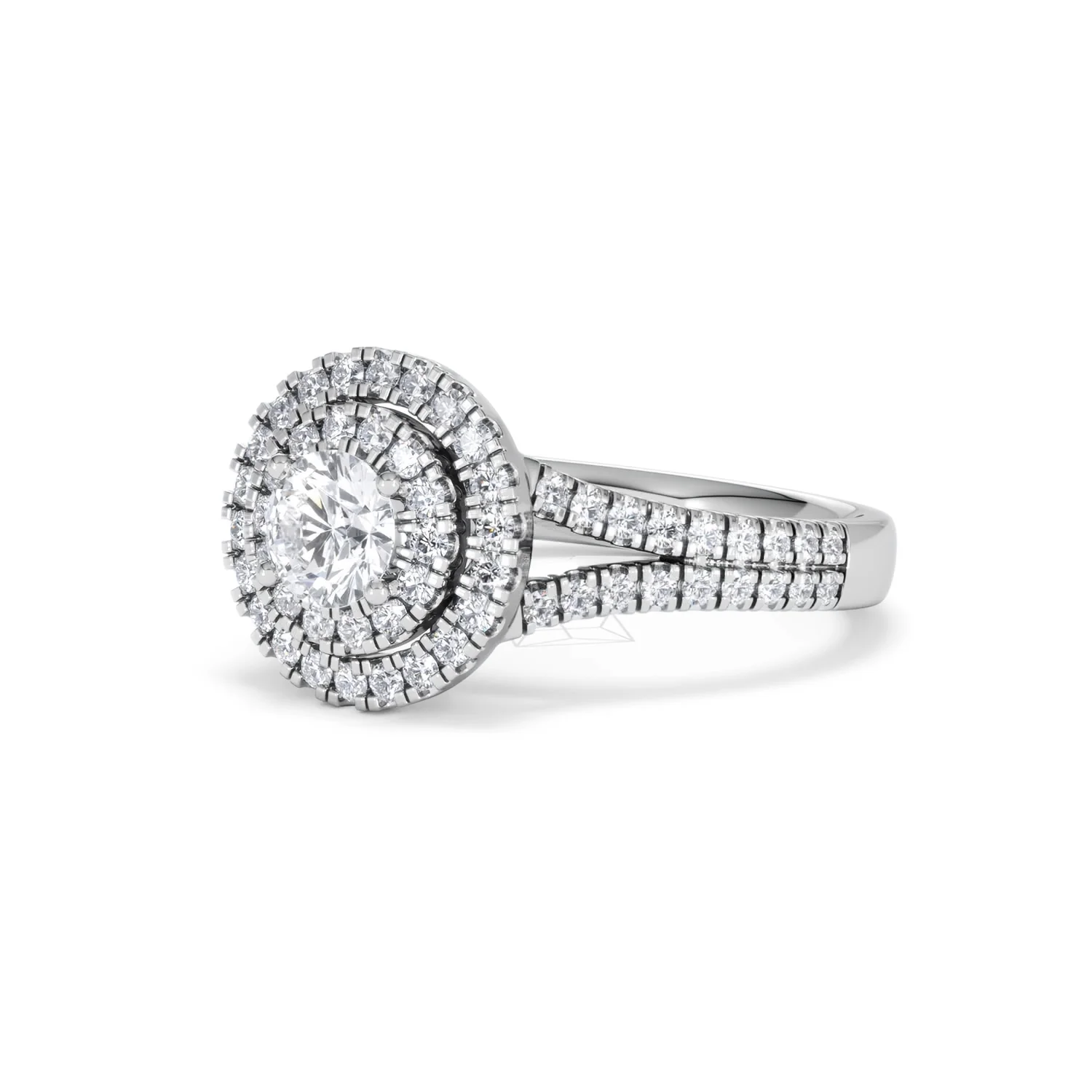 Camilla Diamond Halo Engagement Ring 18K White Gold 1.15ct G/SI2 - Image 80