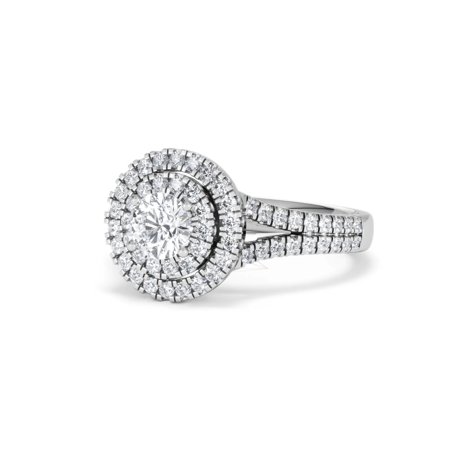 Camilla Diamond Halo Engagement Ring 18K White Gold 1.15ct G/SI2 - Image 82