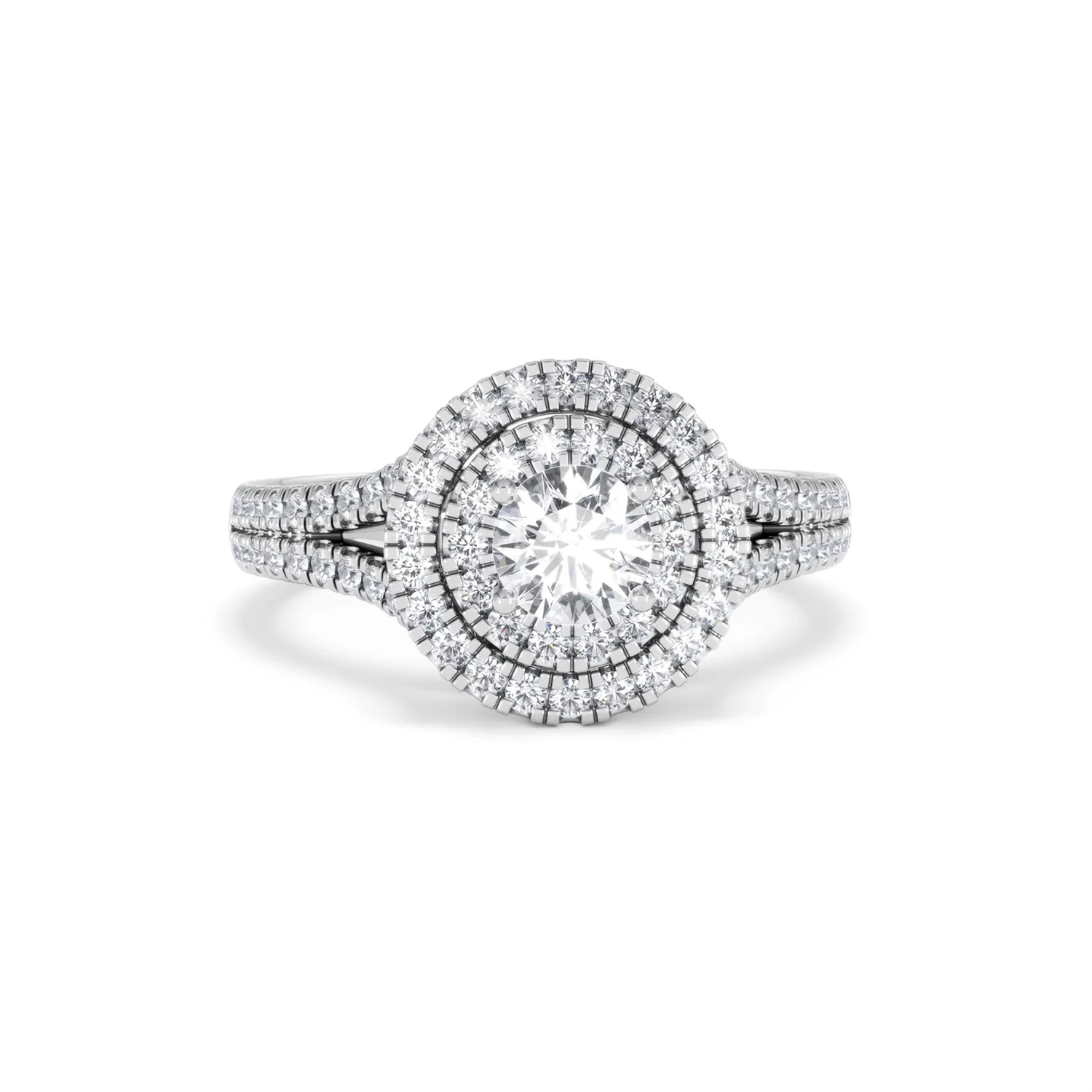 Camilla Diamond Halo Engagement Ring 18K White Gold 1.15ct G/SI2 - Image 9
