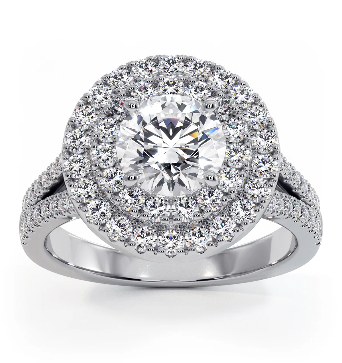 Camilla GIA Diamond Halo Engagement Ring 18K White Gold 2.15ct G/VS1 - Image 3