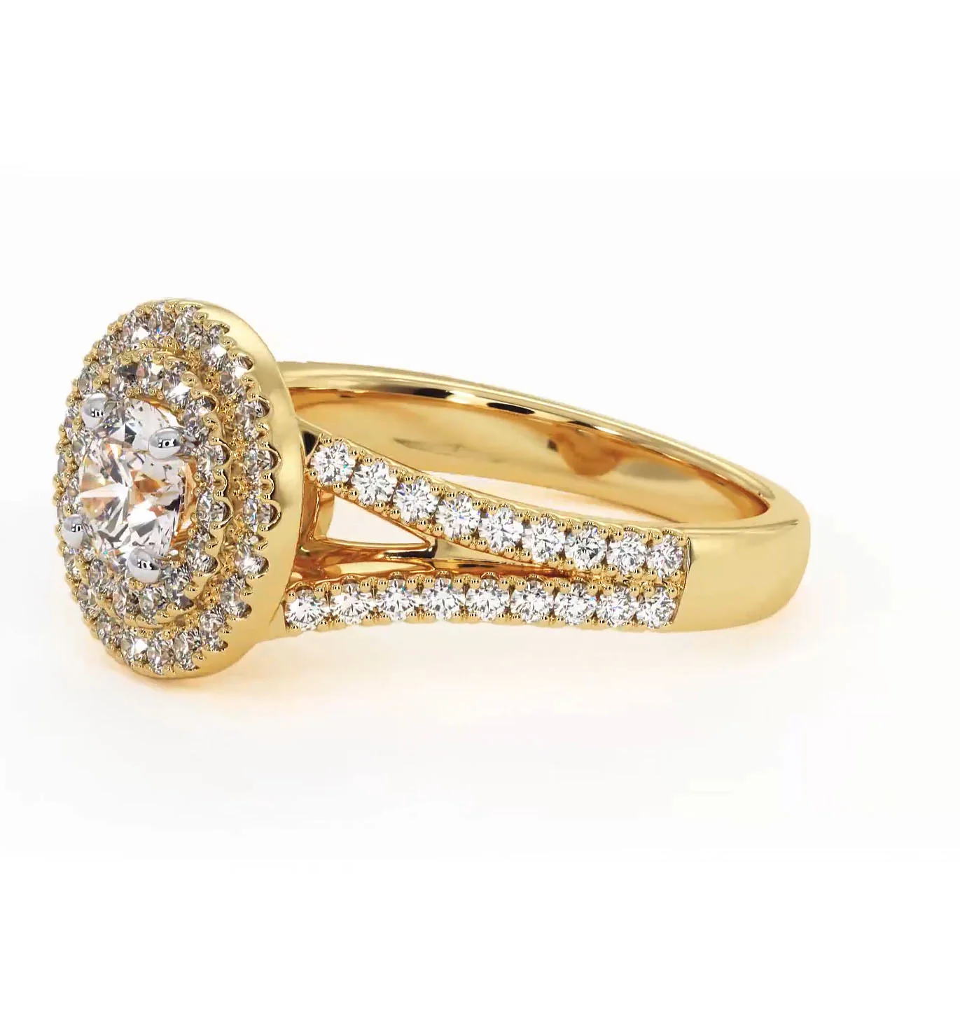Camilla Diamond Halo Engagement Ring in 18K Gold 1.15ct G/SI2 - Image 100