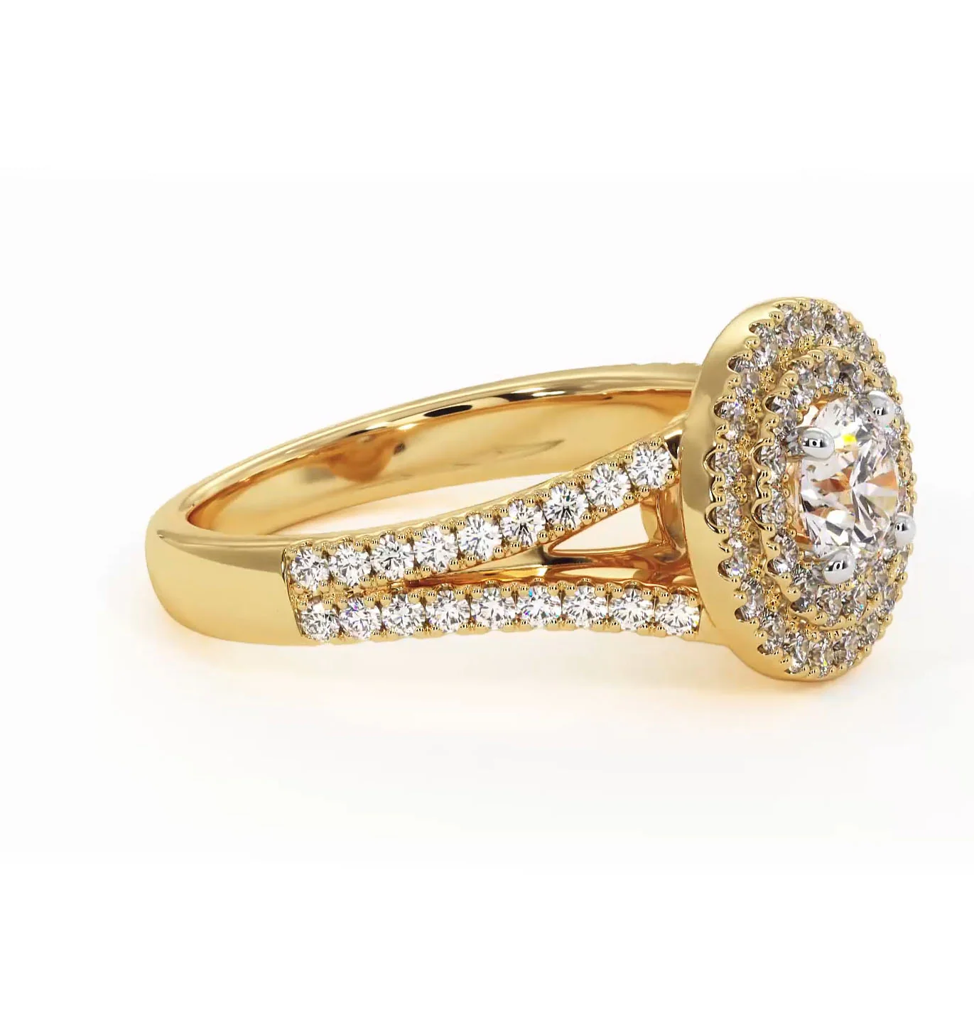 Camilla Diamond Halo Engagement Ring in 18K Gold 1.15ct G/SI2 - Image 155