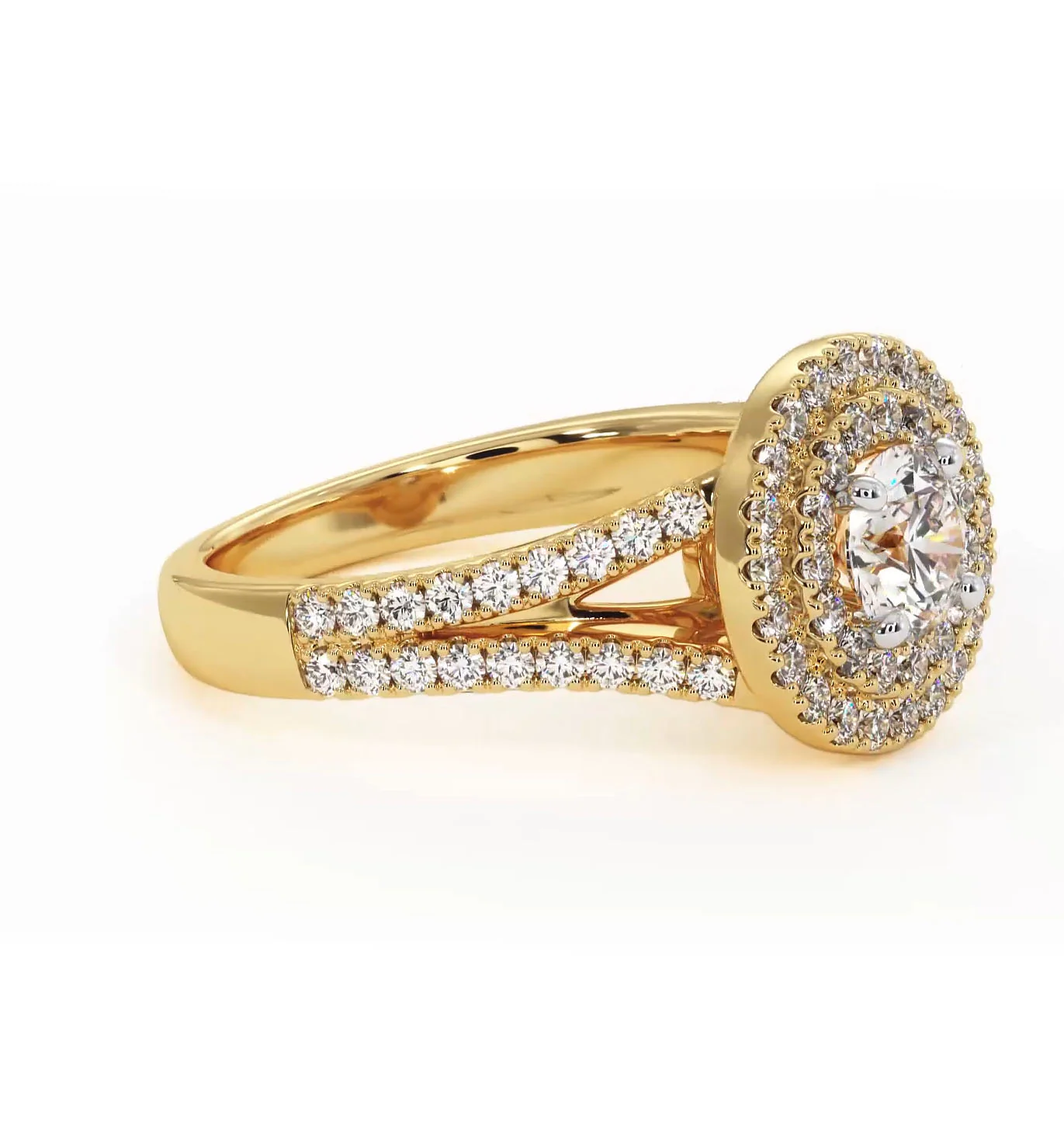 Camilla Diamond Halo Engagement Ring in 18K Gold 1.15ct G/SI2 - Image 156