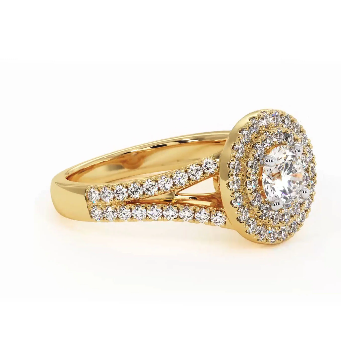 Camilla Diamond Halo Engagement Ring in 18K Gold 1.15ct G/SI2 - Image 157