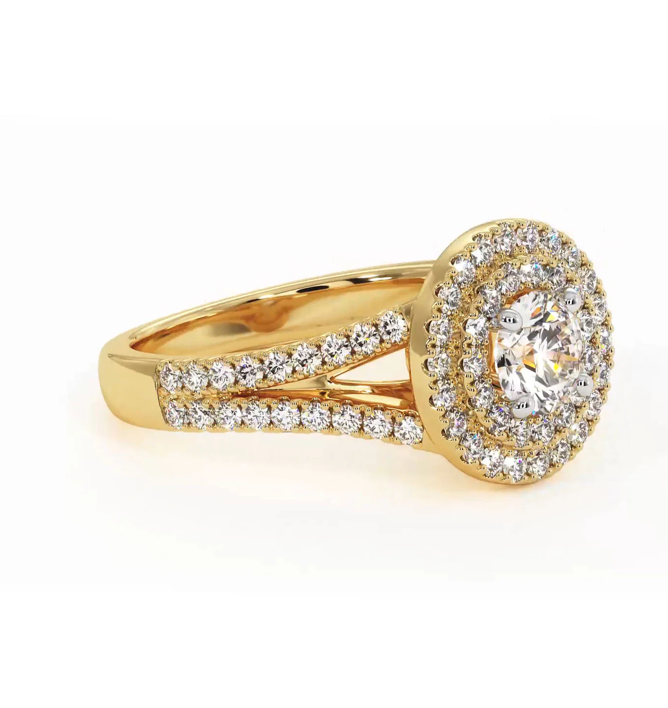Camilla Diamond Halo Engagement Ring in 18K Gold 1.15ct G/SI2 - Image 158