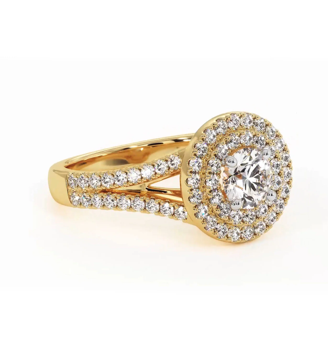 Camilla Diamond Halo Engagement Ring in 18K Gold 1.15ct G/SI2 - Image 160