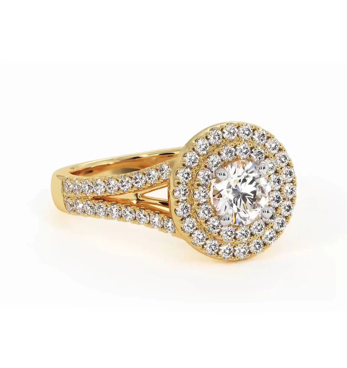 Camilla Diamond Halo Engagement Ring in 18K Gold 1.15ct G/SI2 - Image 162