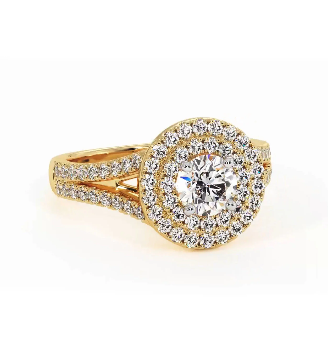 Camilla Diamond Halo Engagement Ring in 18K Gold 1.15ct G/SI2 - Image 164
