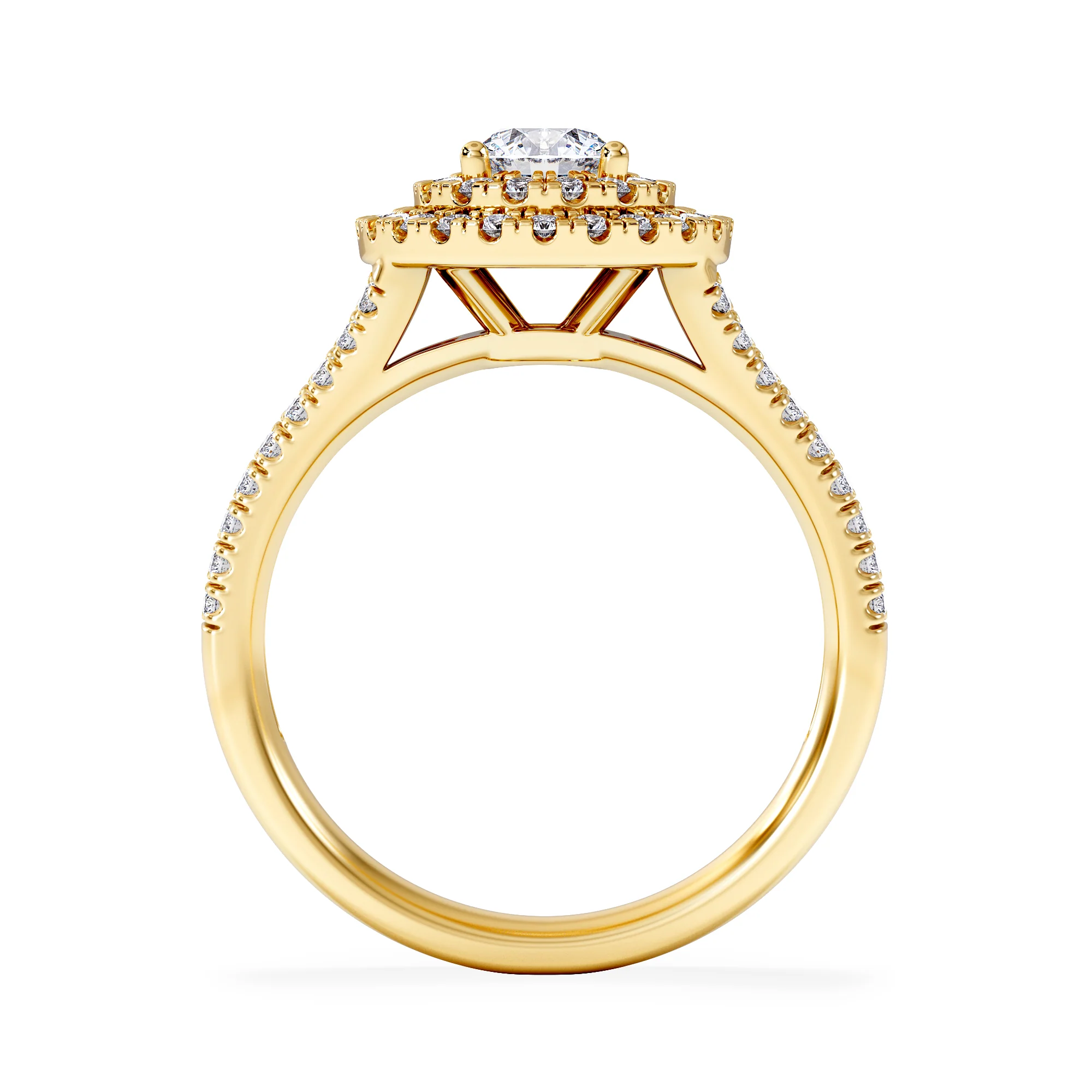 Camilla Diamond Halo Engagement Ring in 18K Gold 1.15ct G/SI2 - Image 3
