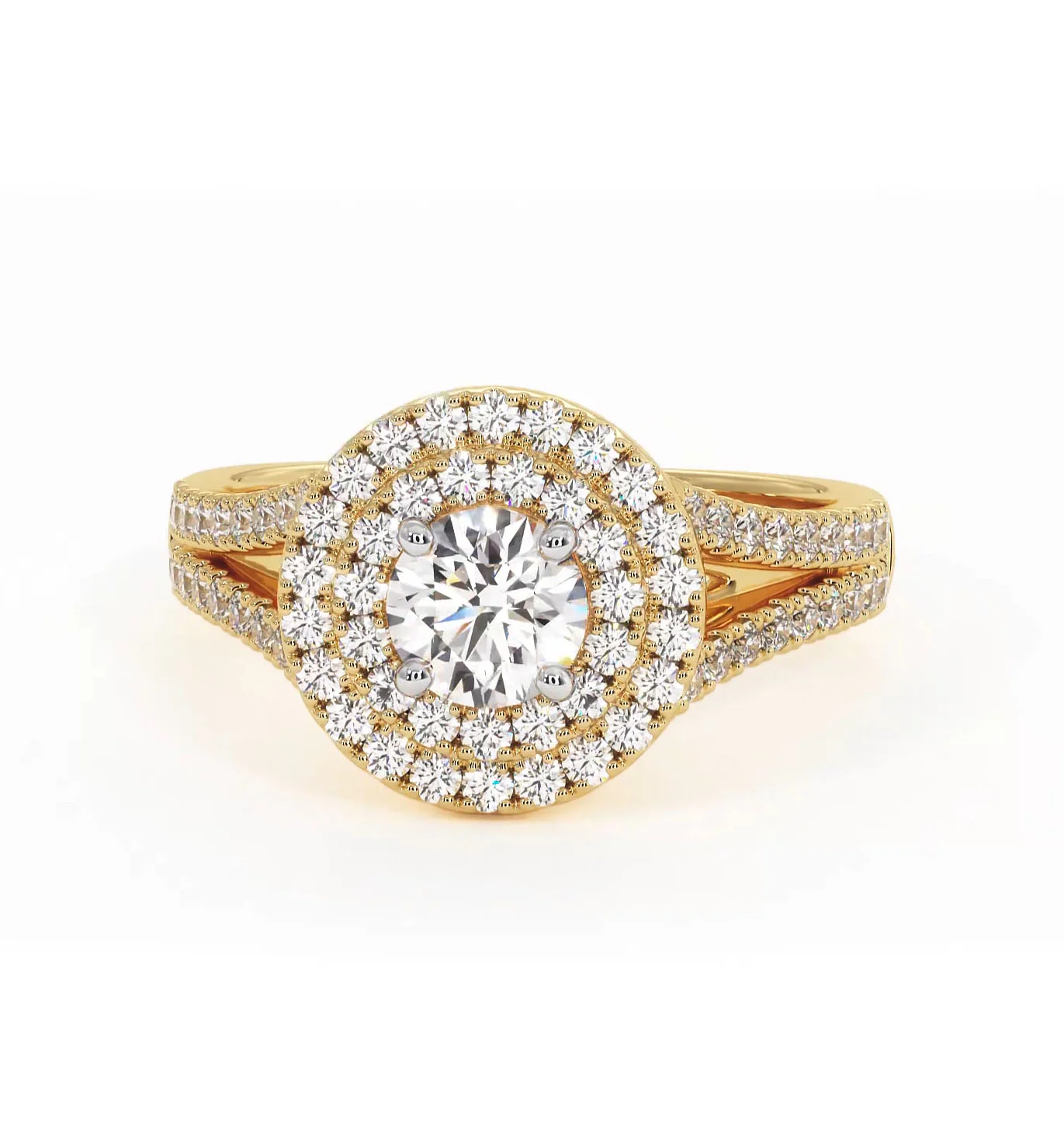Camilla Diamond Halo Engagement Ring in 18K Gold 1.15ct G/SI2 - Image 89